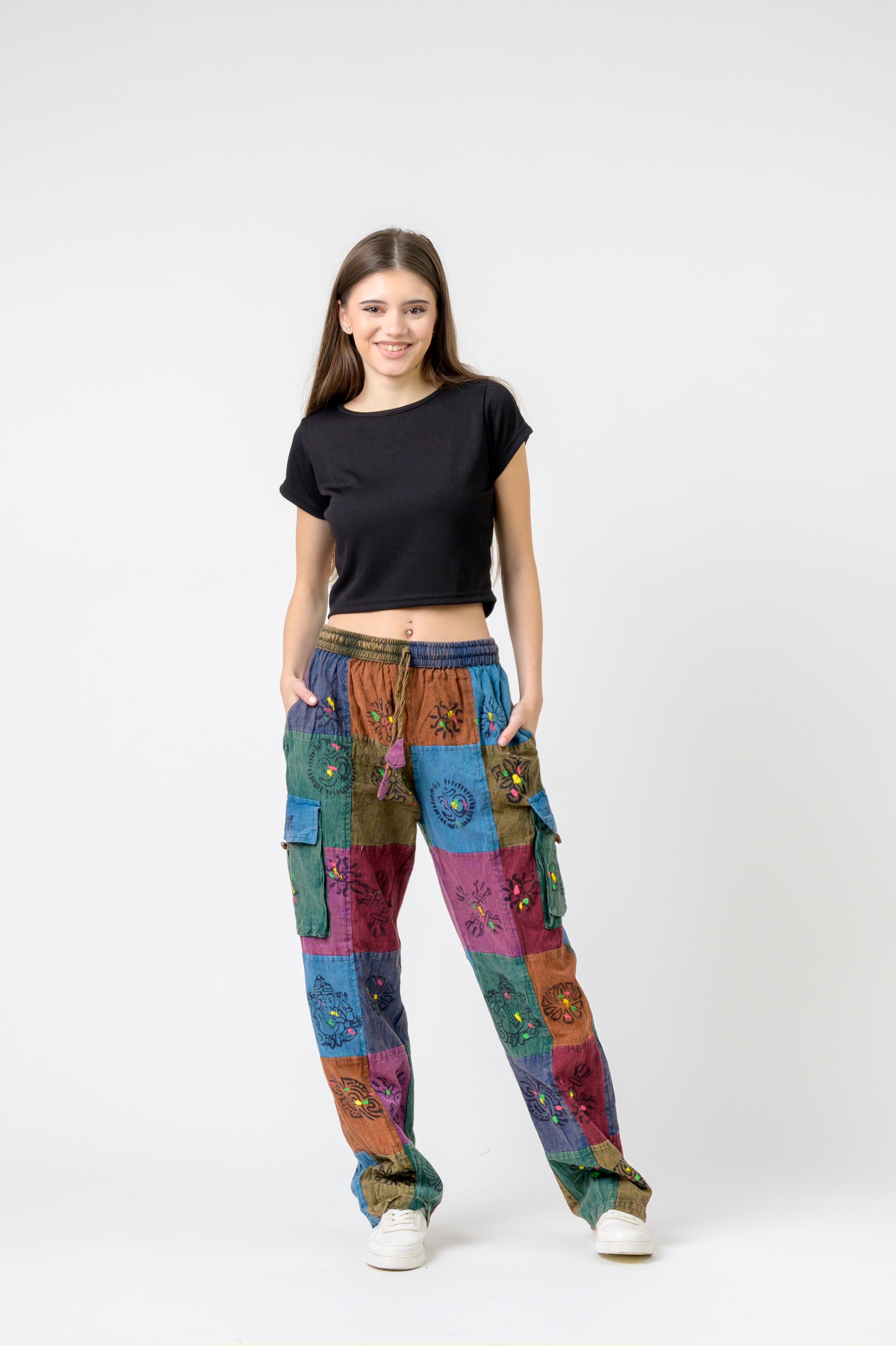 Rhea Tie Waist Cargo Pants (Assorted)