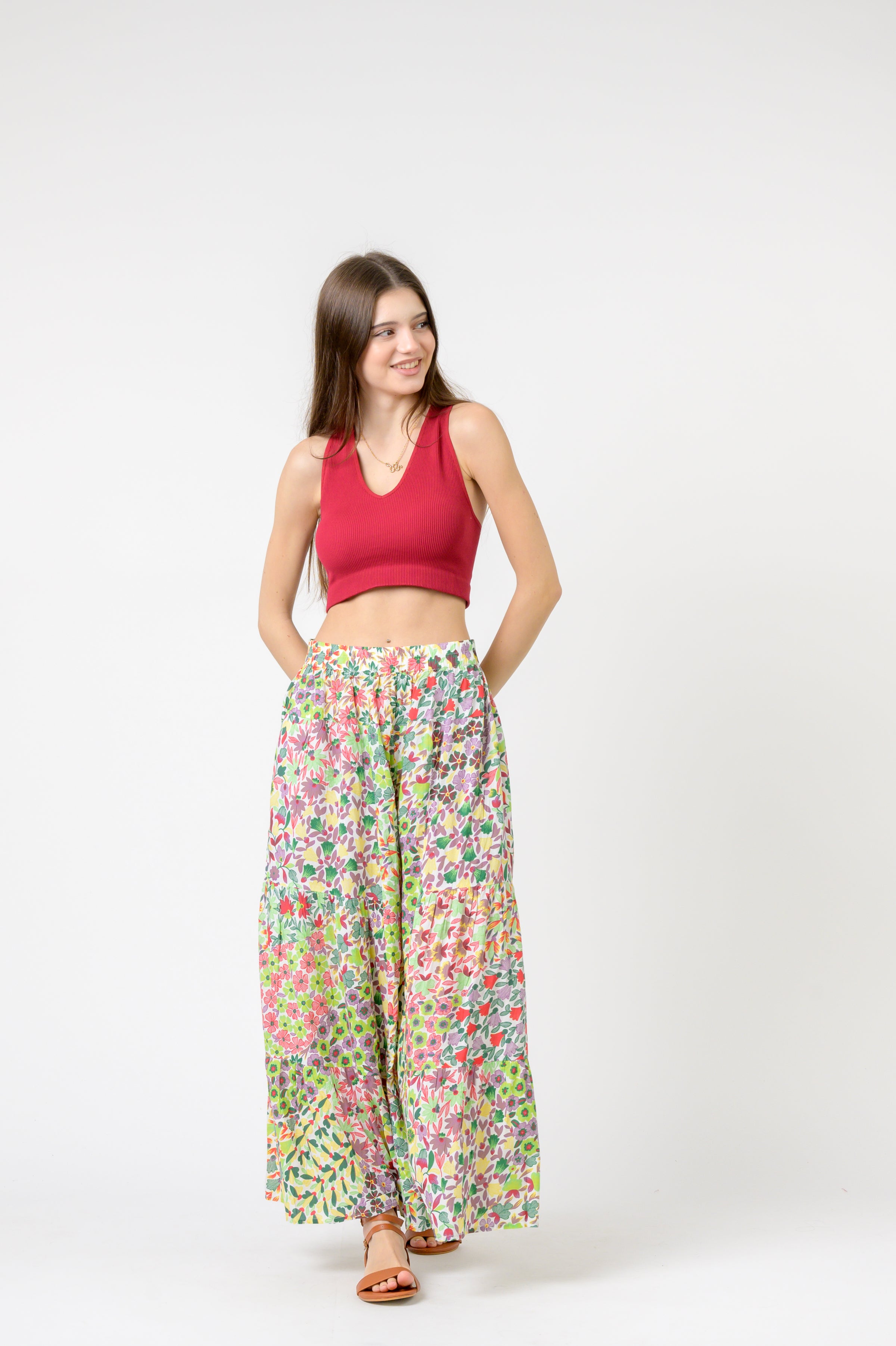 Rhea Flower Garden Gauchos Pants