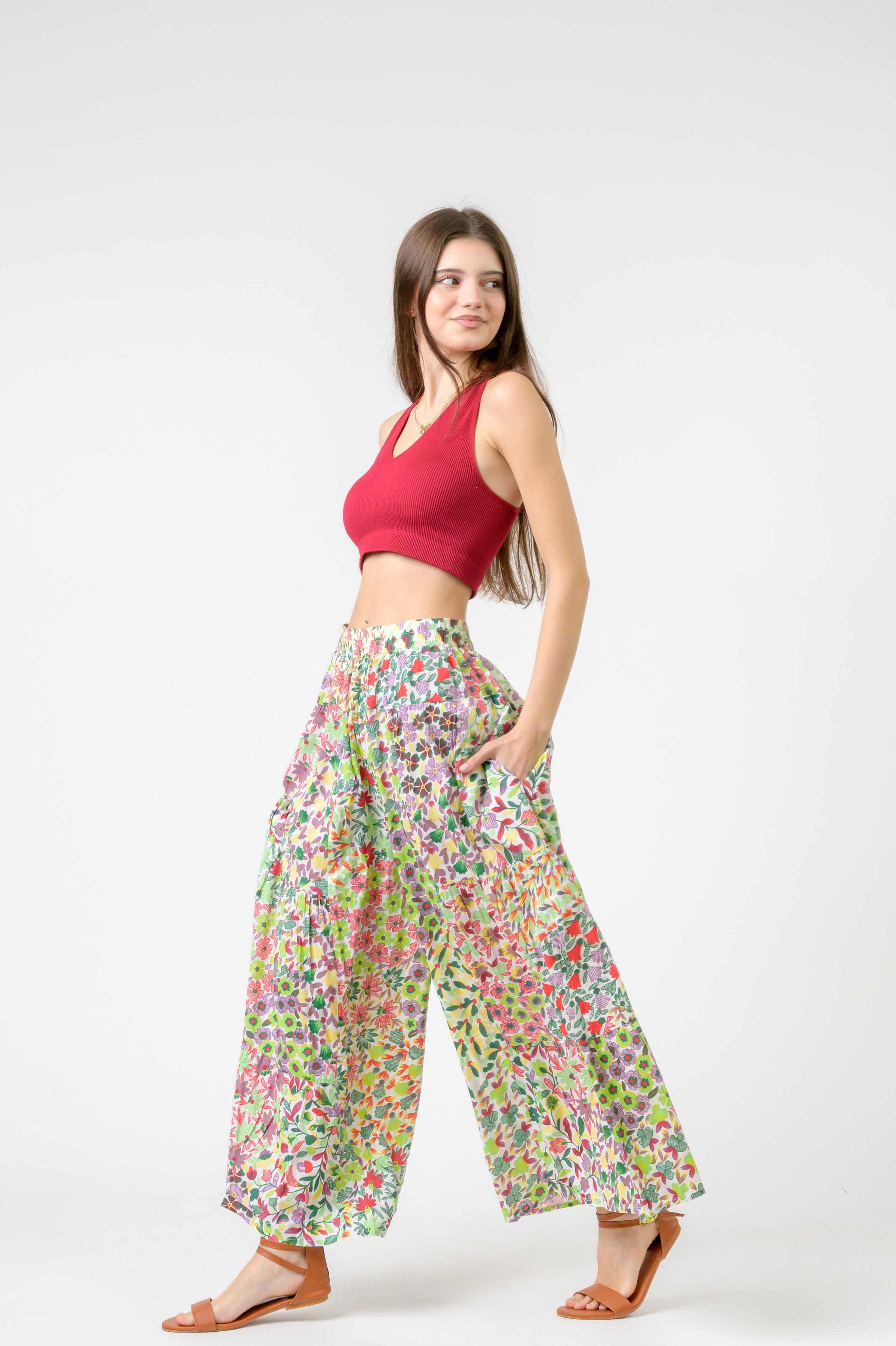 Rhea Flower Garden Gauchos Pants