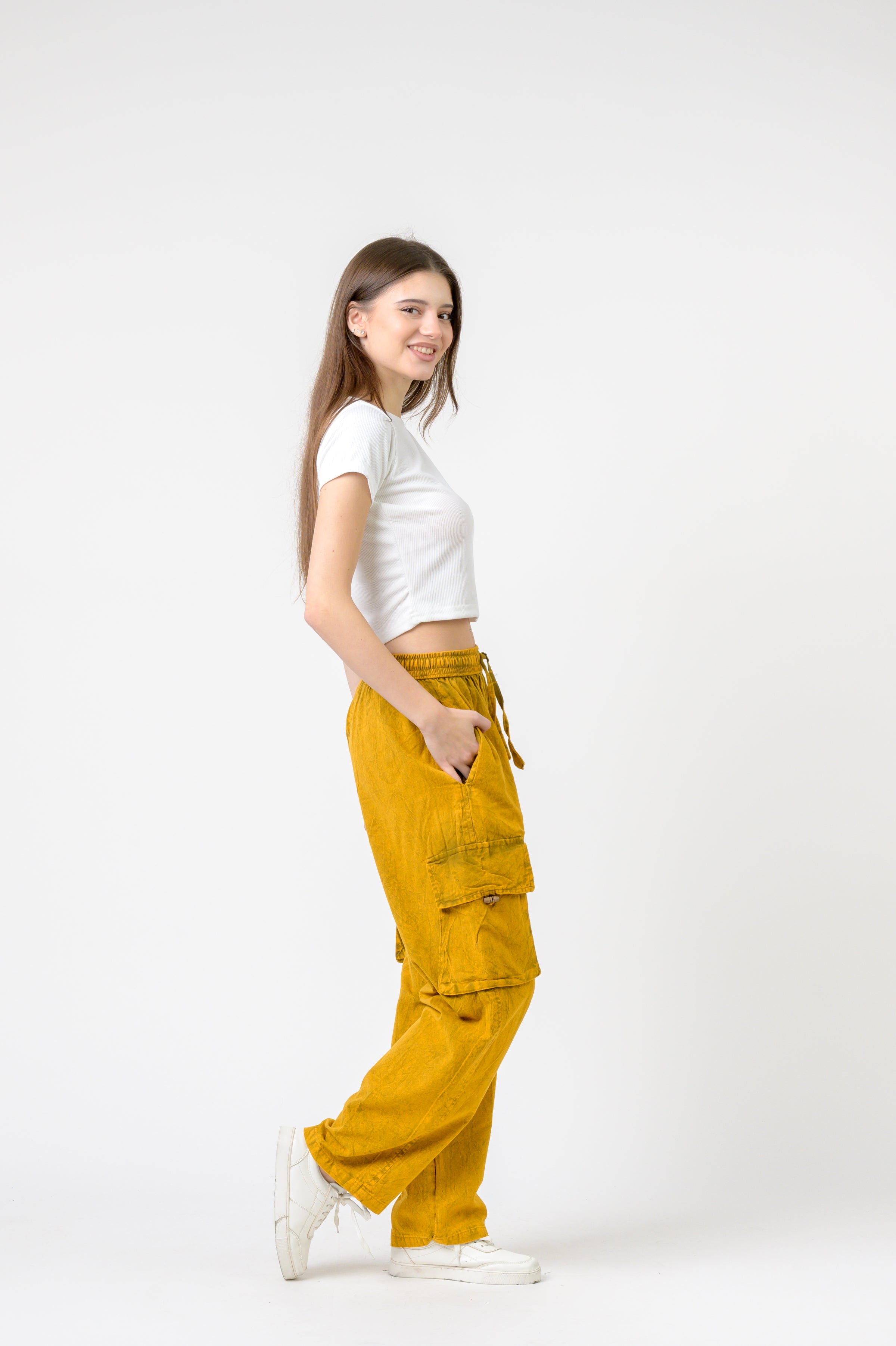 Rhea Solid Cargo Trouser