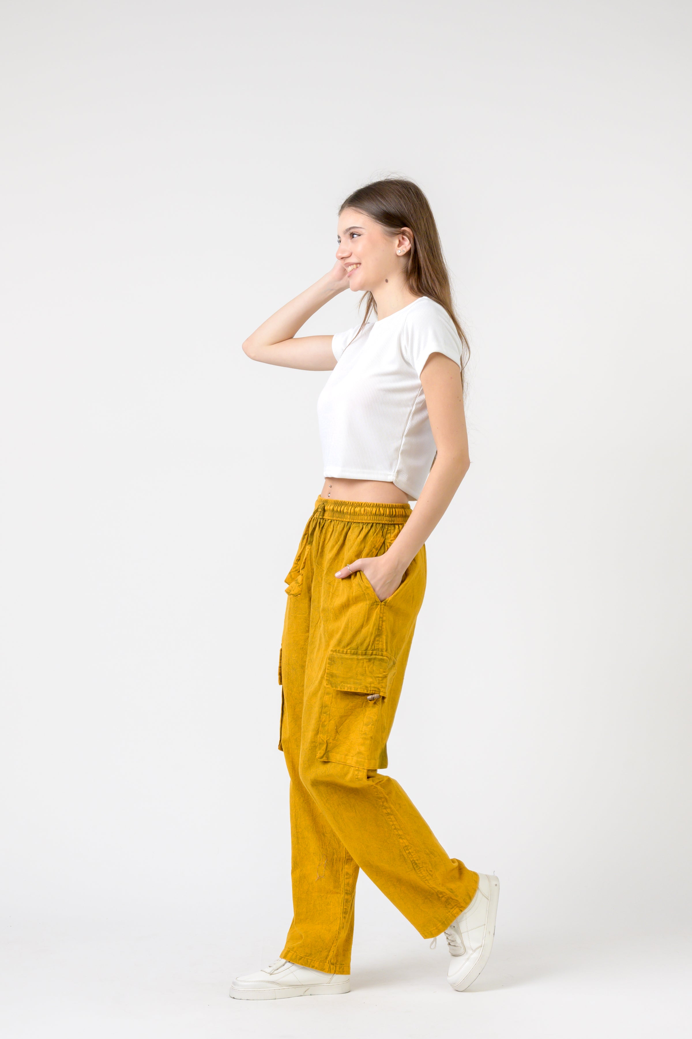 Rhea Solid Cargo Trouser