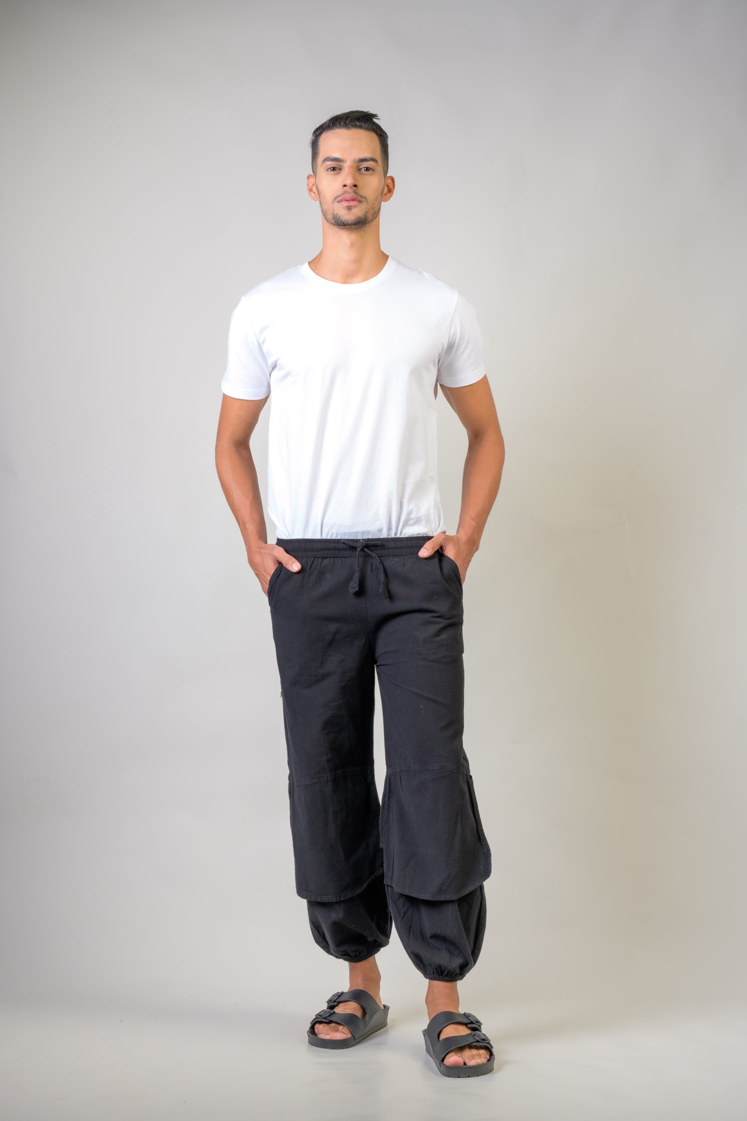 Rhea Pocketed Harem Pants Black / Small