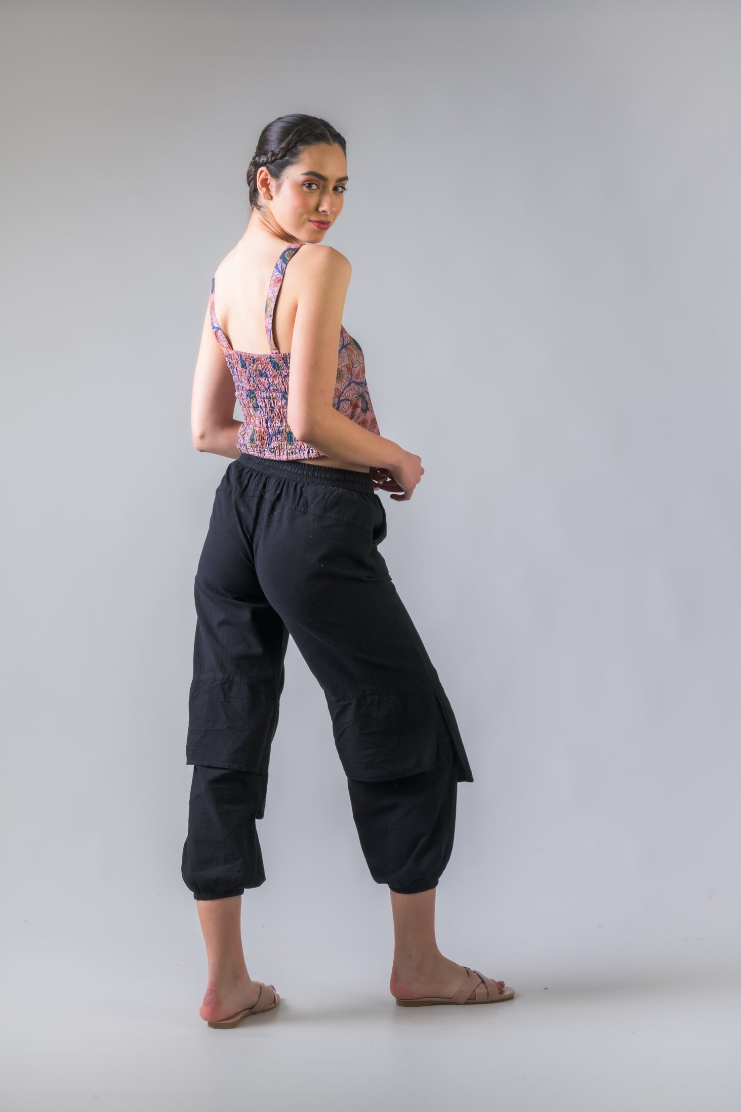 Rhea Pocketed Harem Pants Black / Small