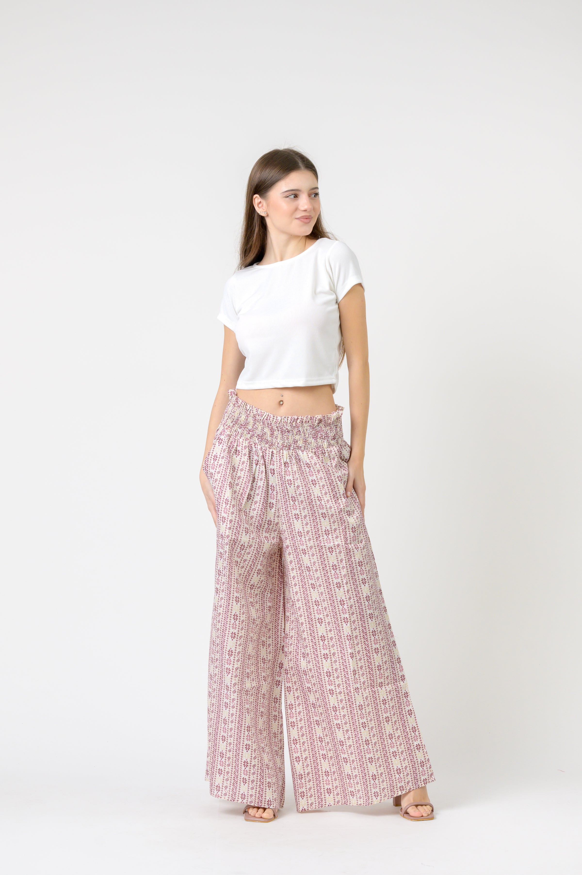 Rhea Flower Print Palmas Pants