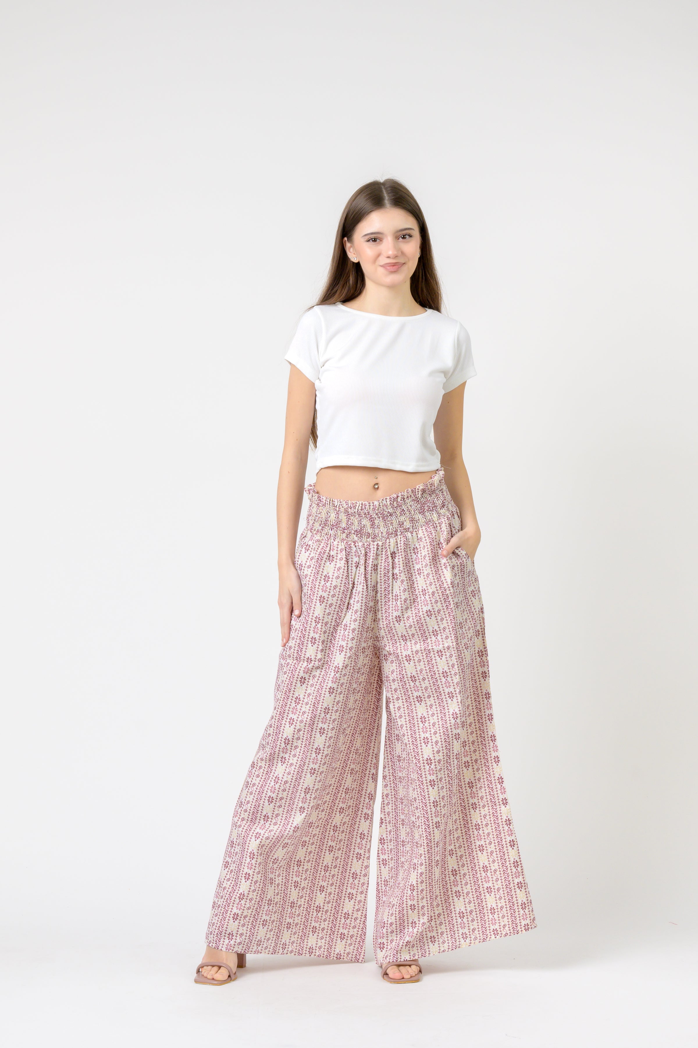 Rhea Flower Print Palmas Pants