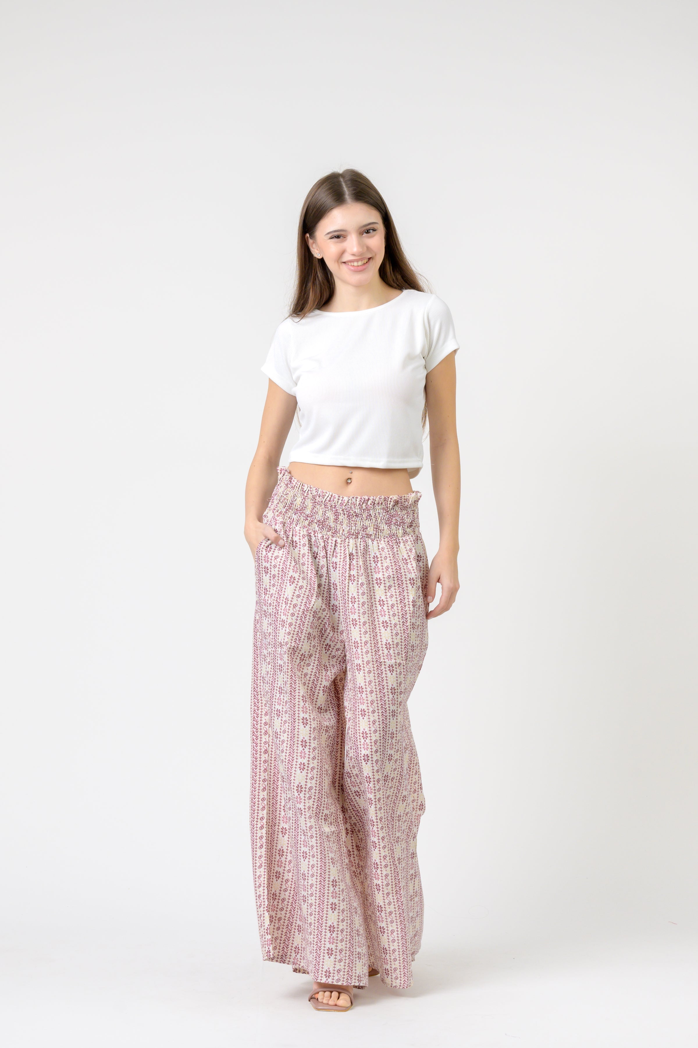 Rhea Flower Print Palmas Pants