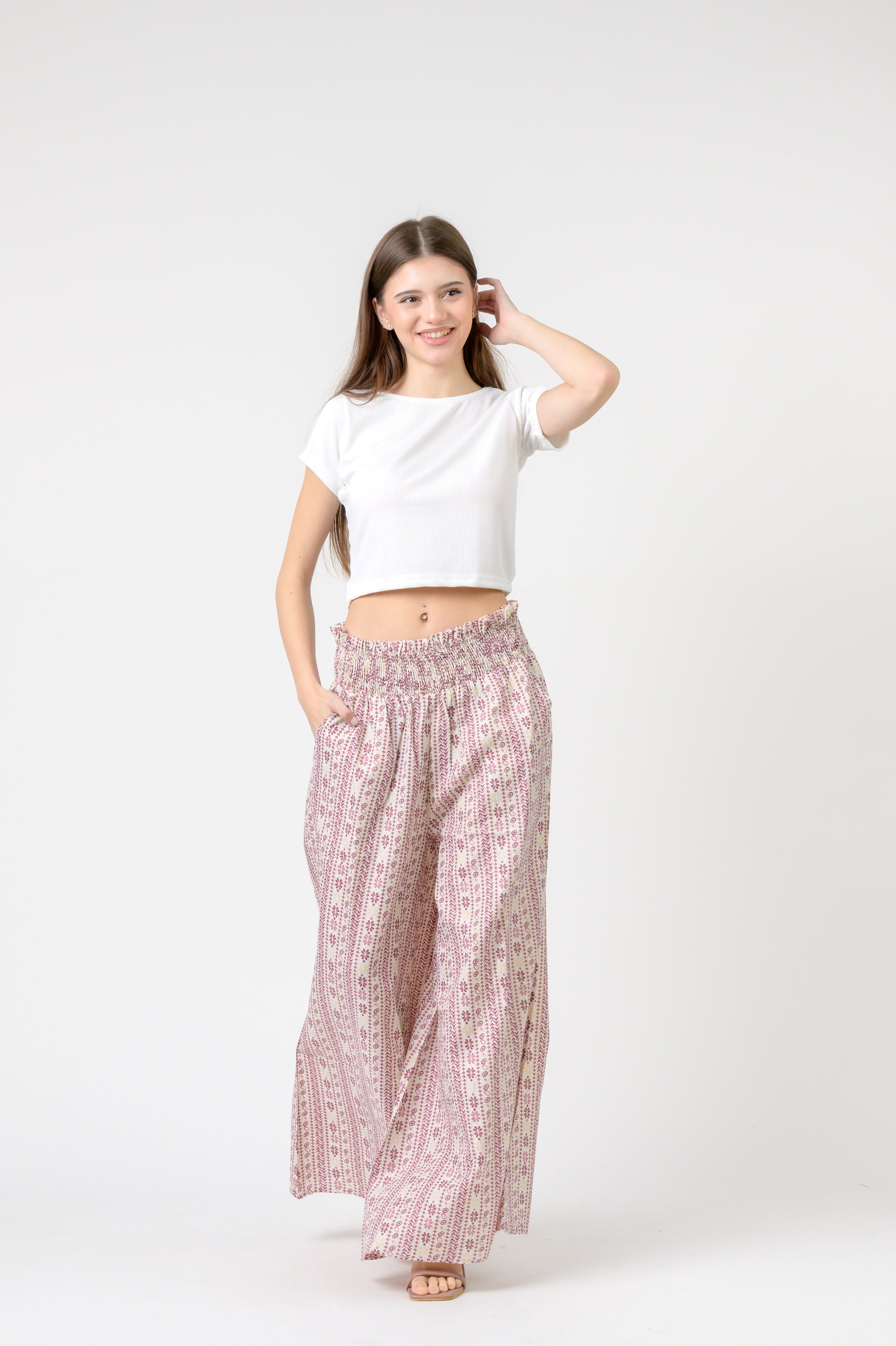 Rhea Flower Print Palmas Pants