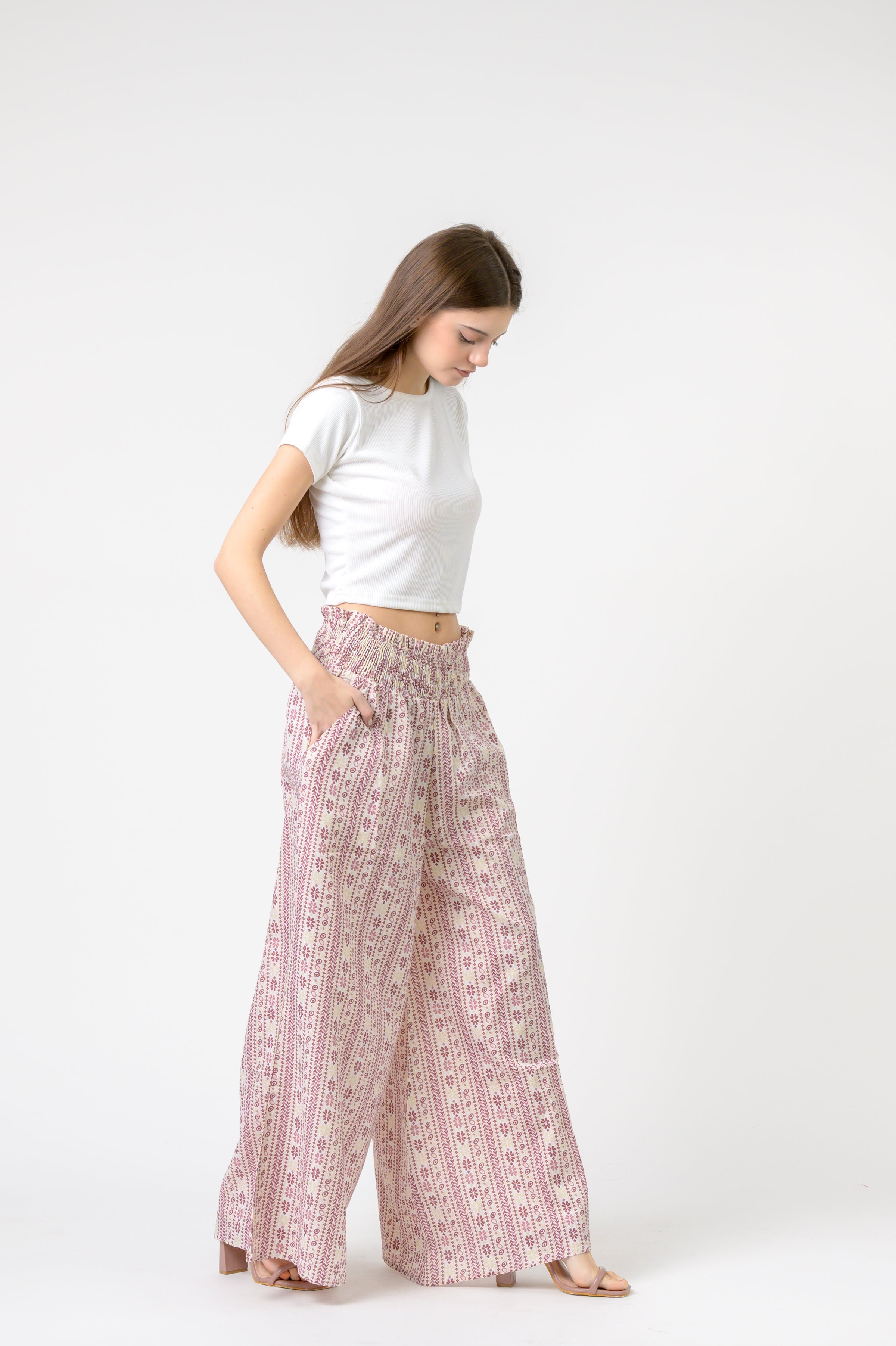 Rhea Flower Print Palmas Pants