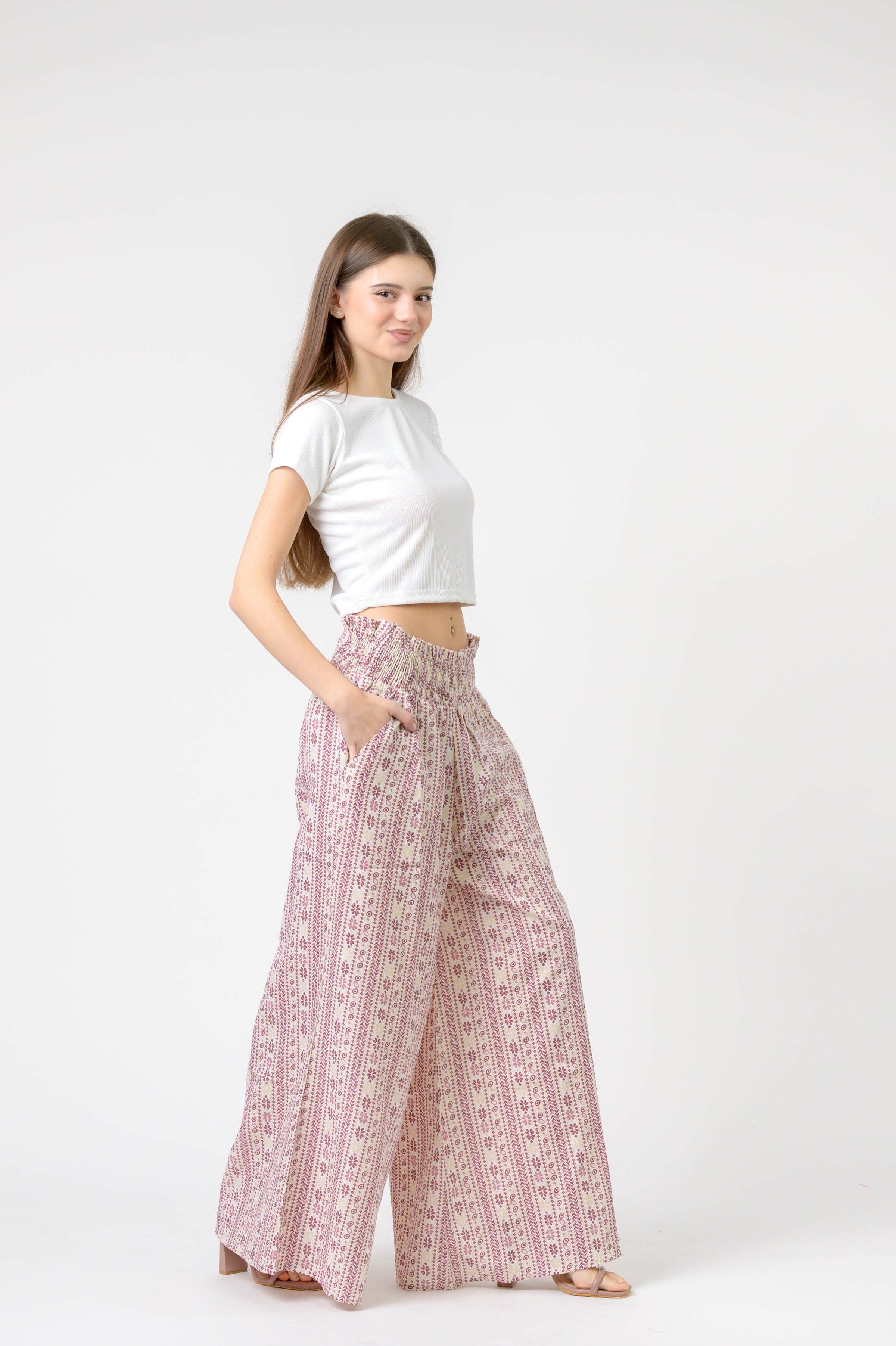 Rhea Flower Print Palmas Pants