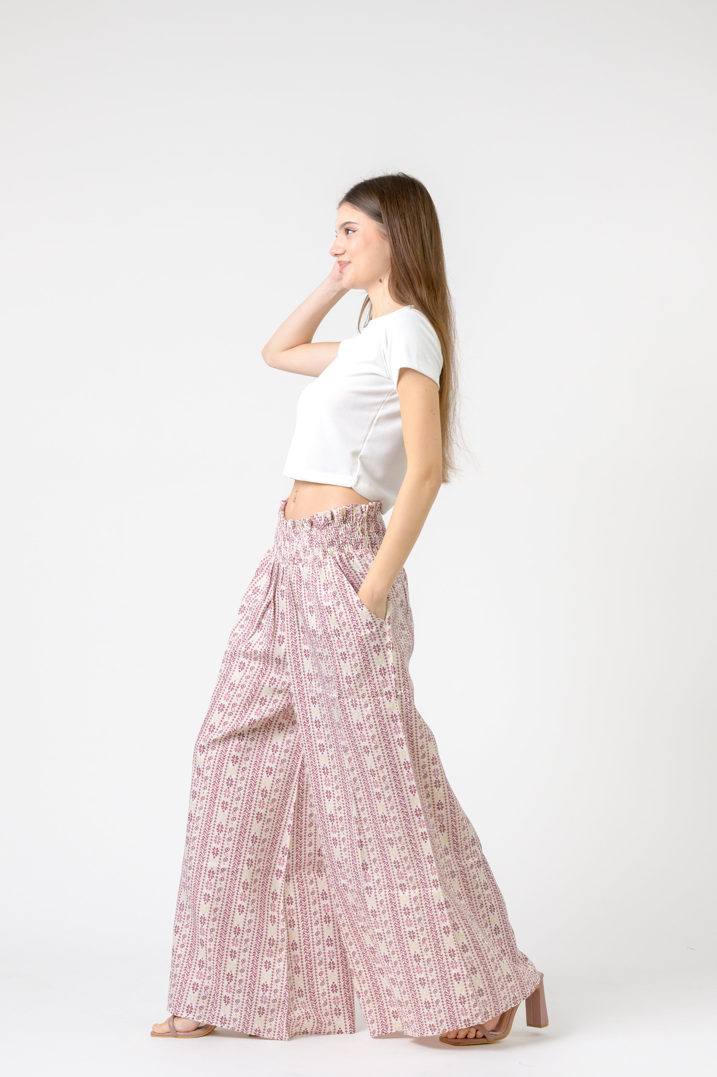 Rhea Flower Print Palmas Pants