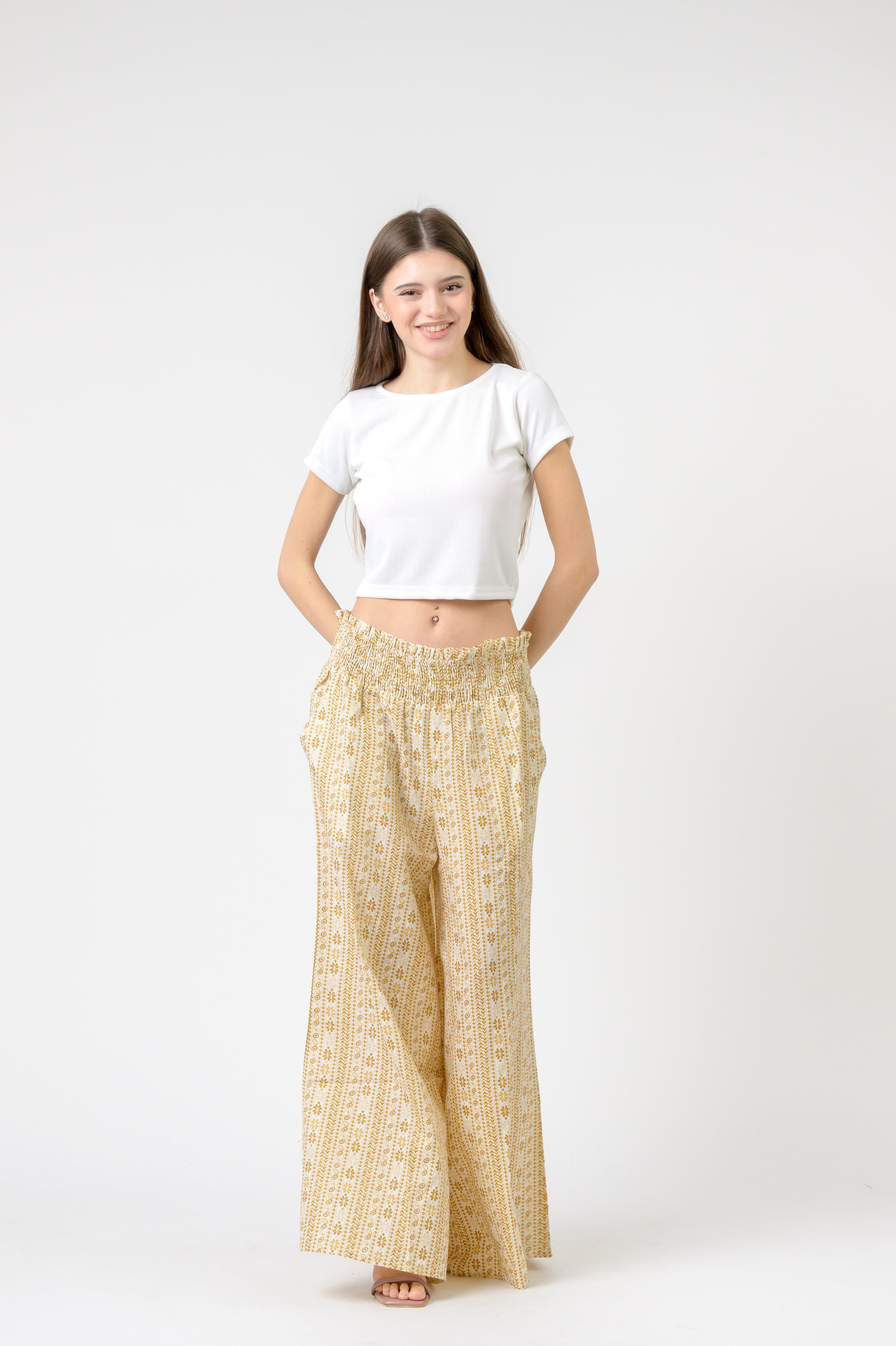 Rhea Flower Print Palmas Pants