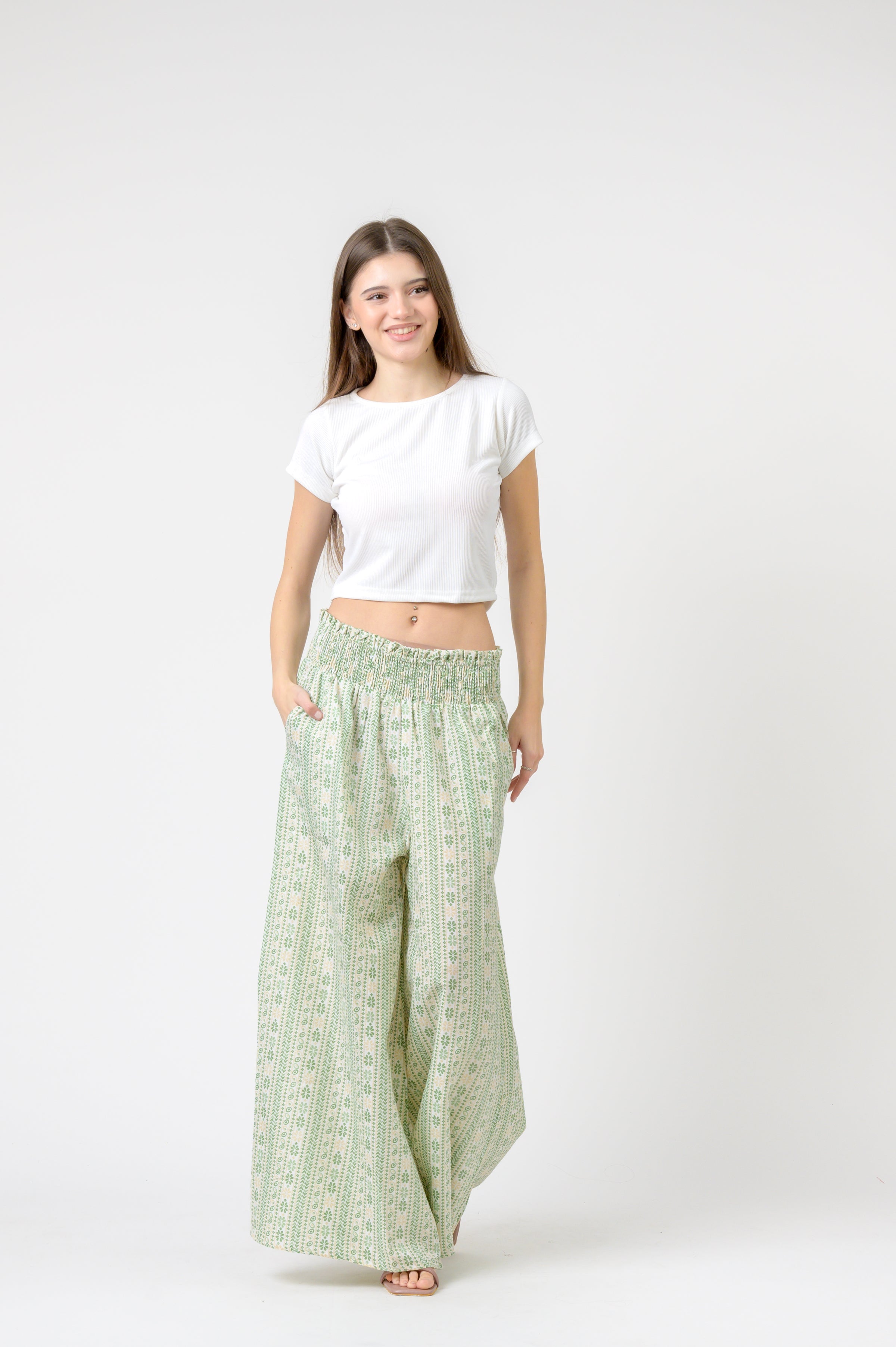 Rhea Flower Print Palmas Pants