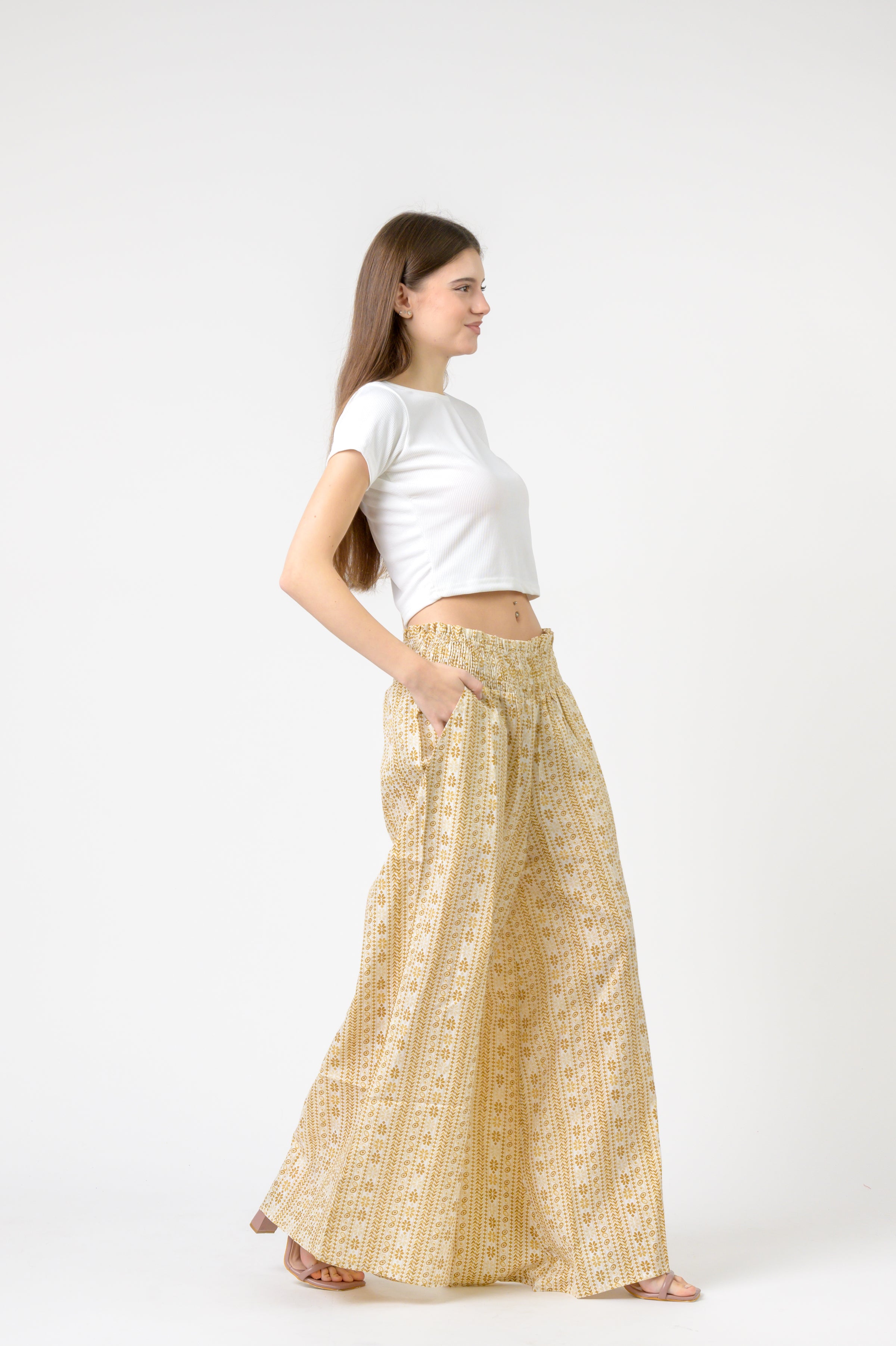 Rhea Flower Print Palmas Pants