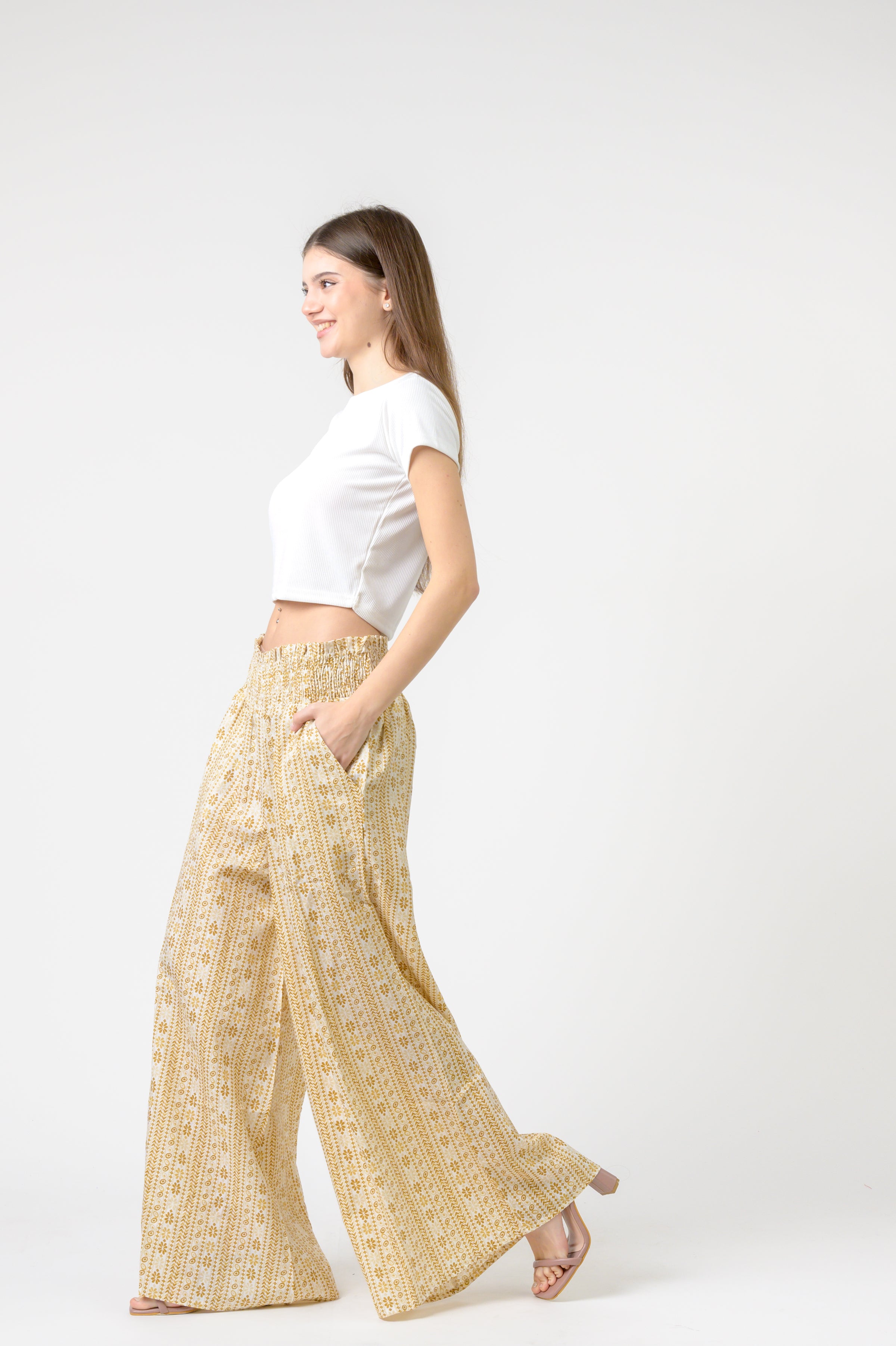 Rhea Flower Print Palmas Pants