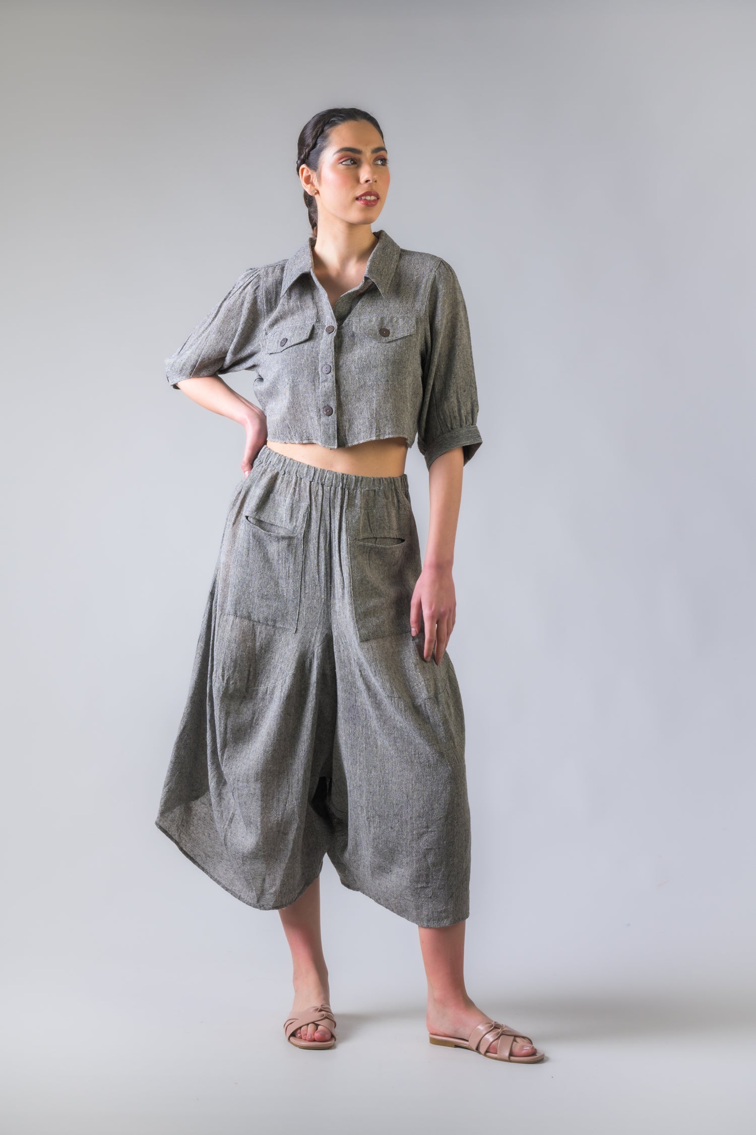 Rhea Cotton Jute Aruba Pants Grey / S/M