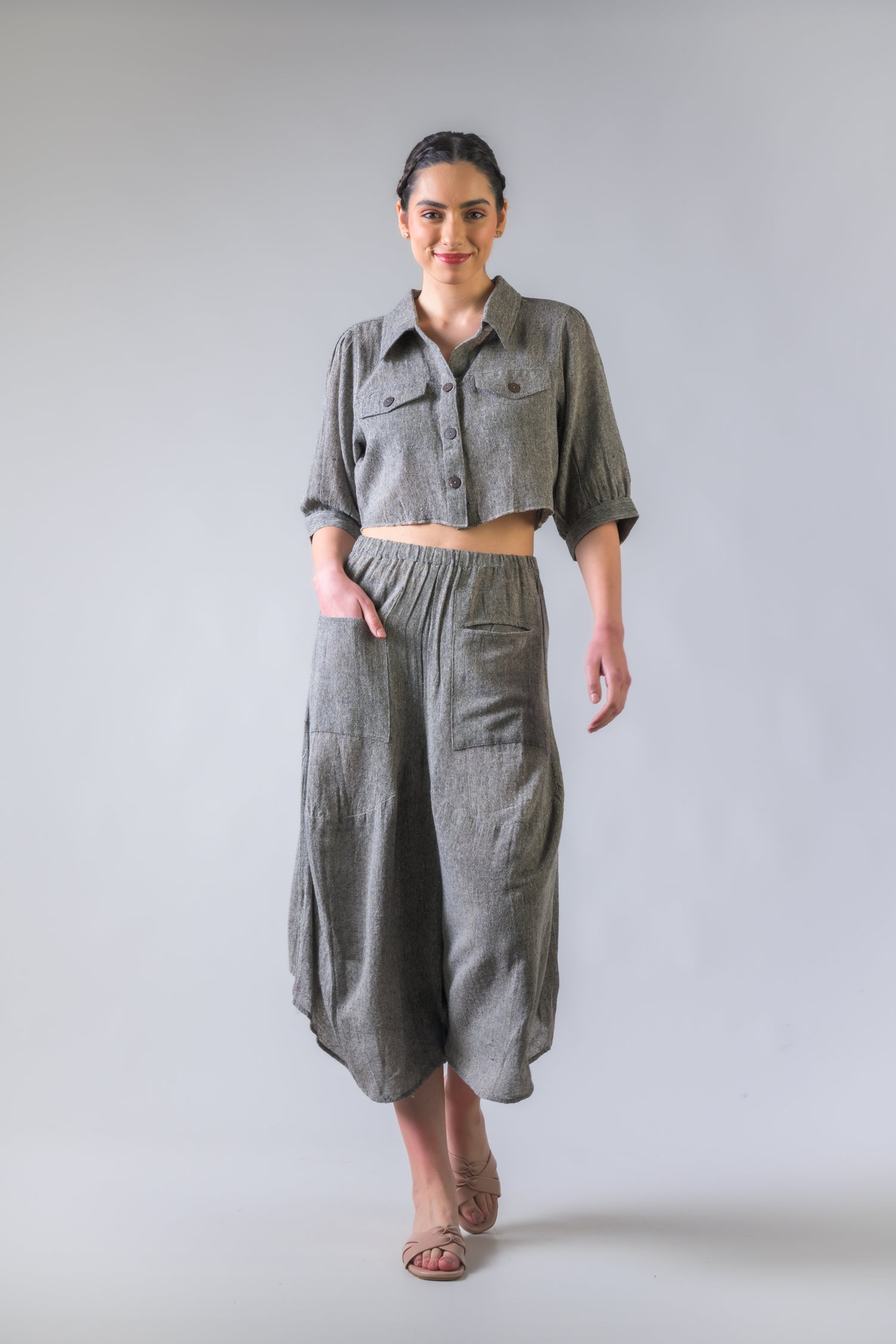 Rhea Cotton Jute Aruba Pants Grey / L/X