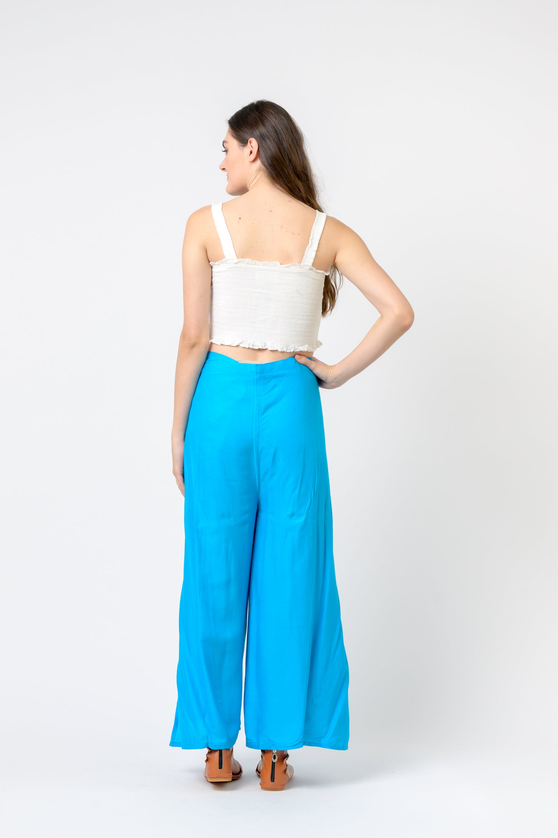 Rhea Plain Rayon Wrap Pants (Assorted)