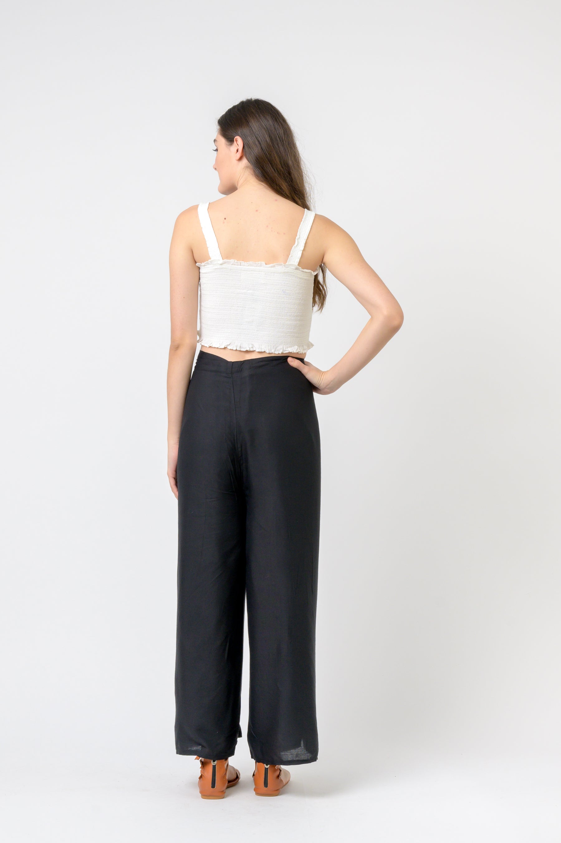 Rhea Plain Rayon Wrap Pants (Assorted)