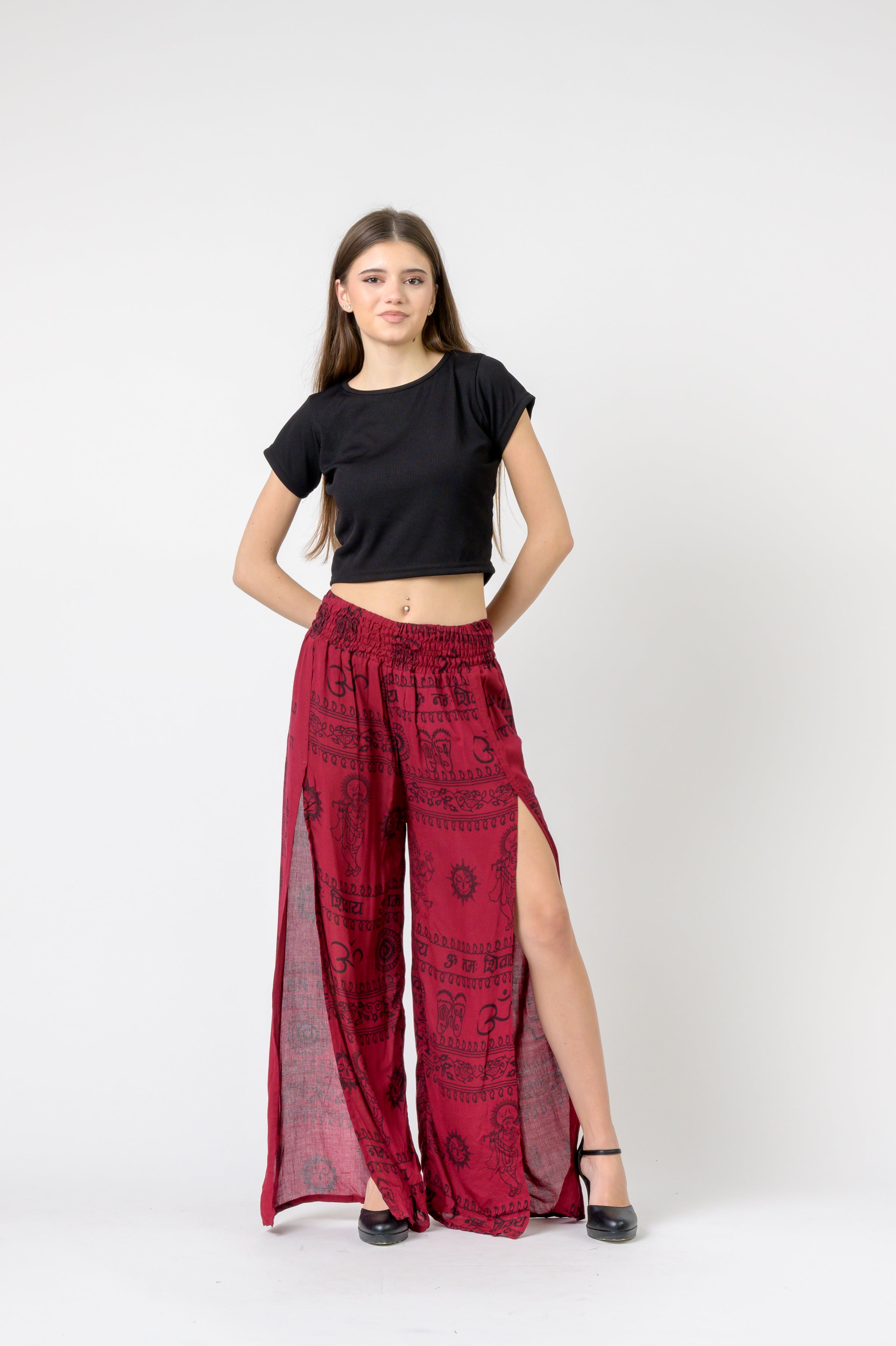 Rhea Flared Om Print Pants