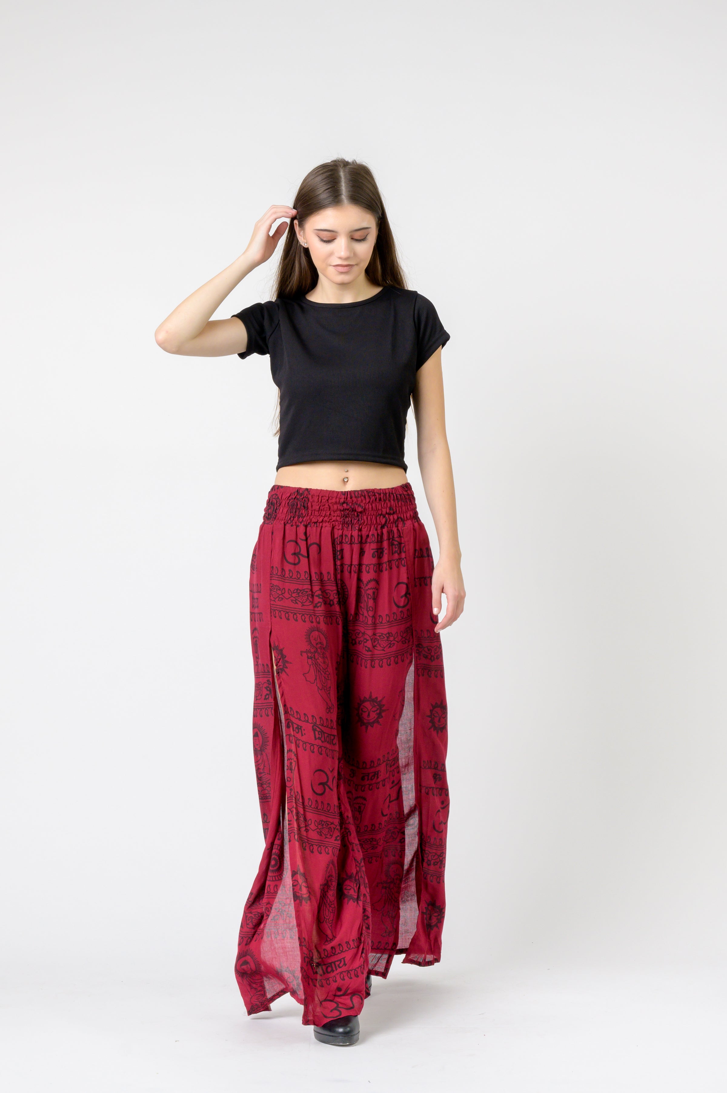 Rhea Flared Om Print Pants