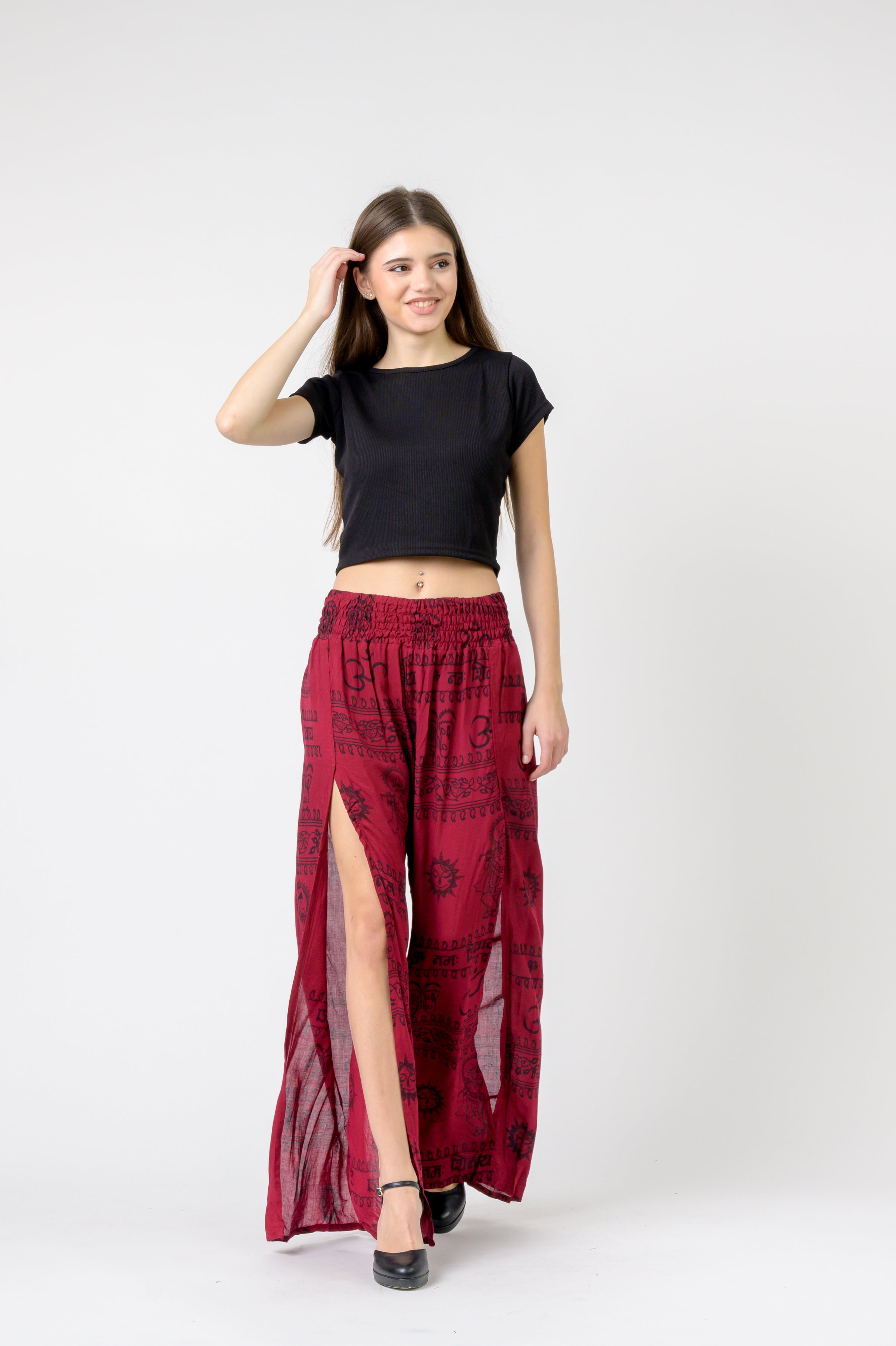 Rhea Flared Om Print Pants