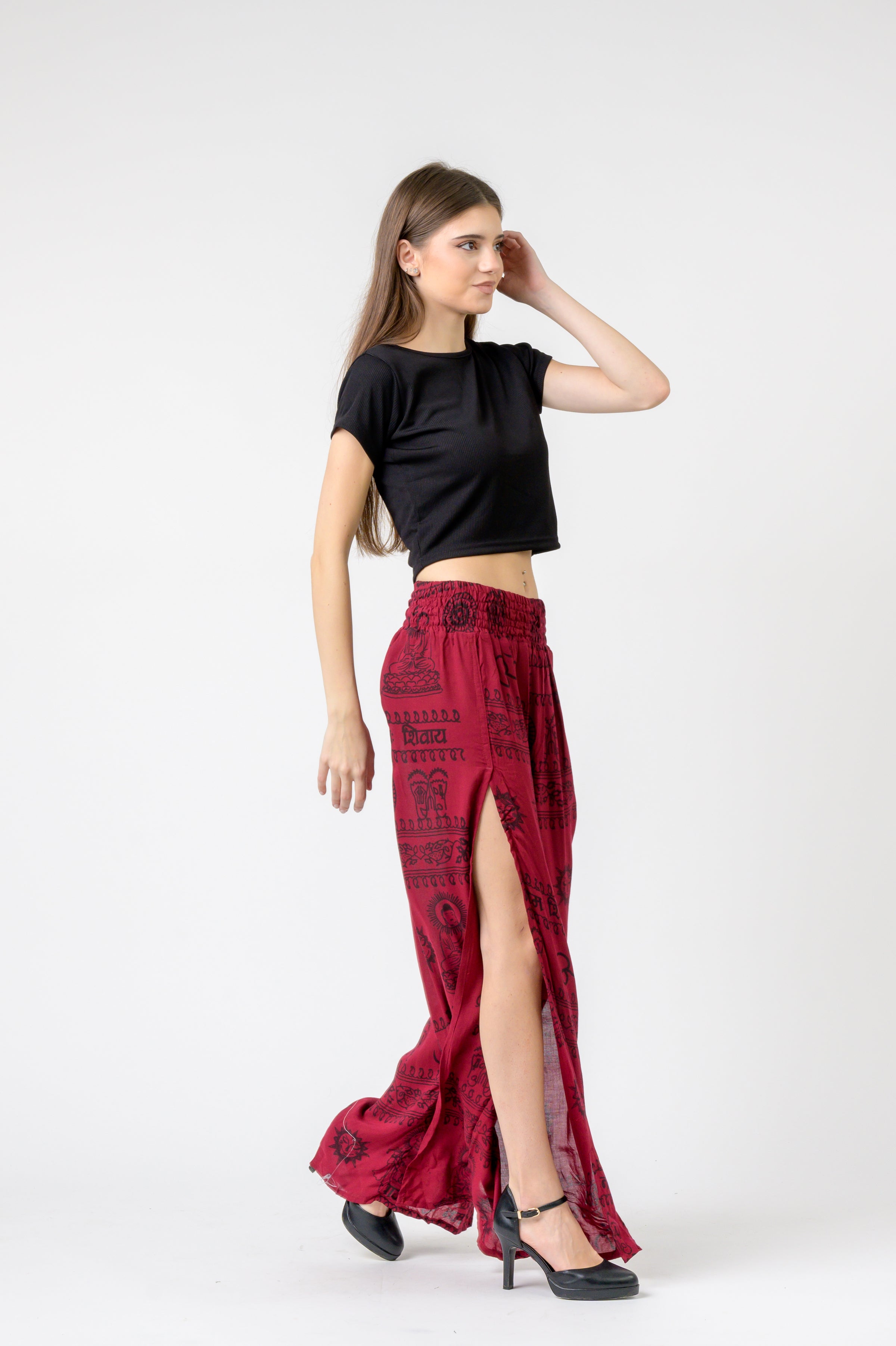 Rhea Flared Om Print Pants
