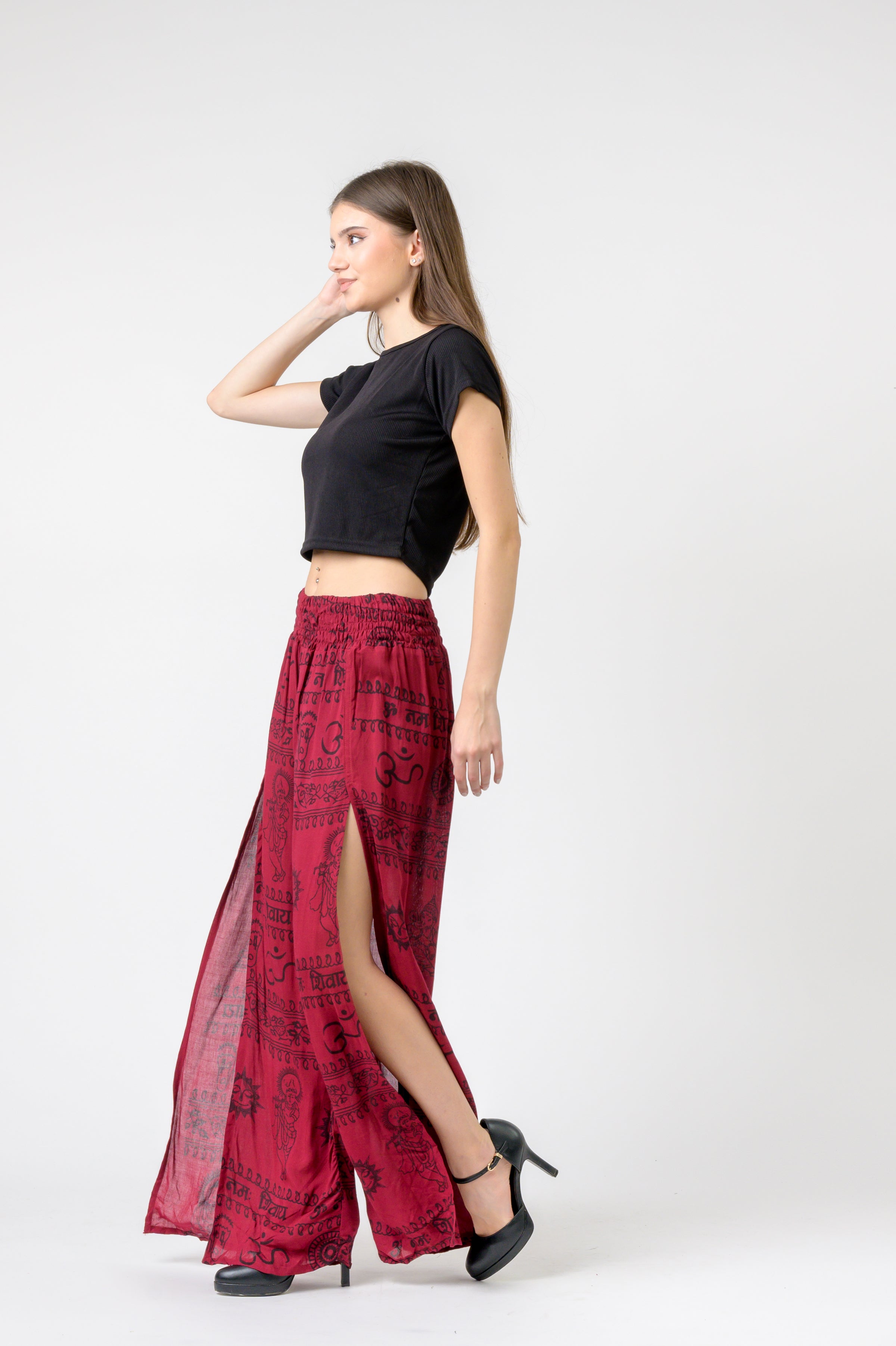 Rhea Flared Om Print Pants