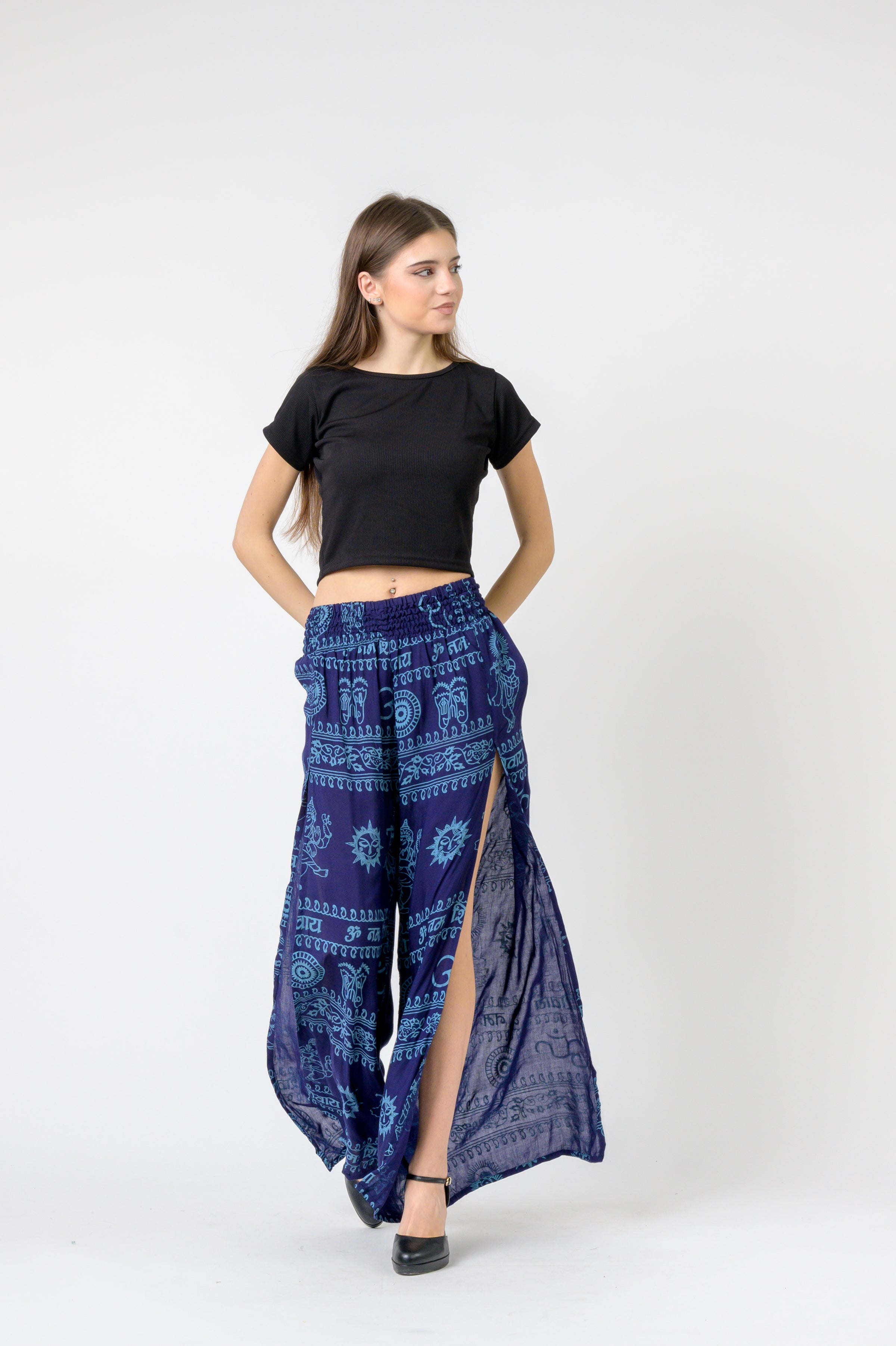 Rhea Flared Om Print Pants