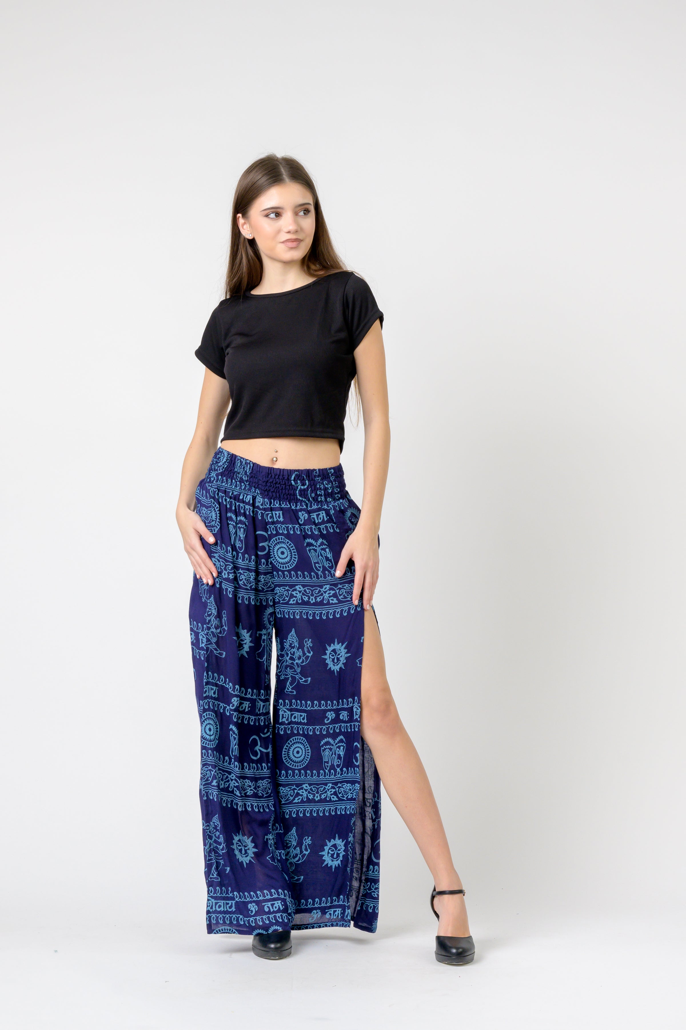 Rhea Flared Om Print Pants