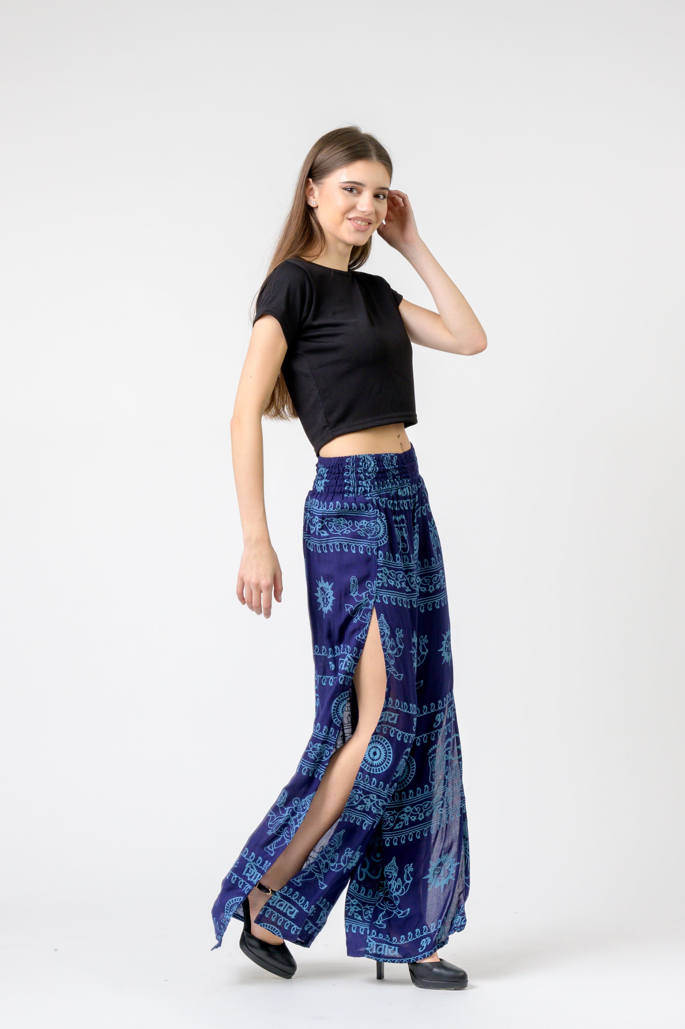 Rhea Flared Om Print Pants