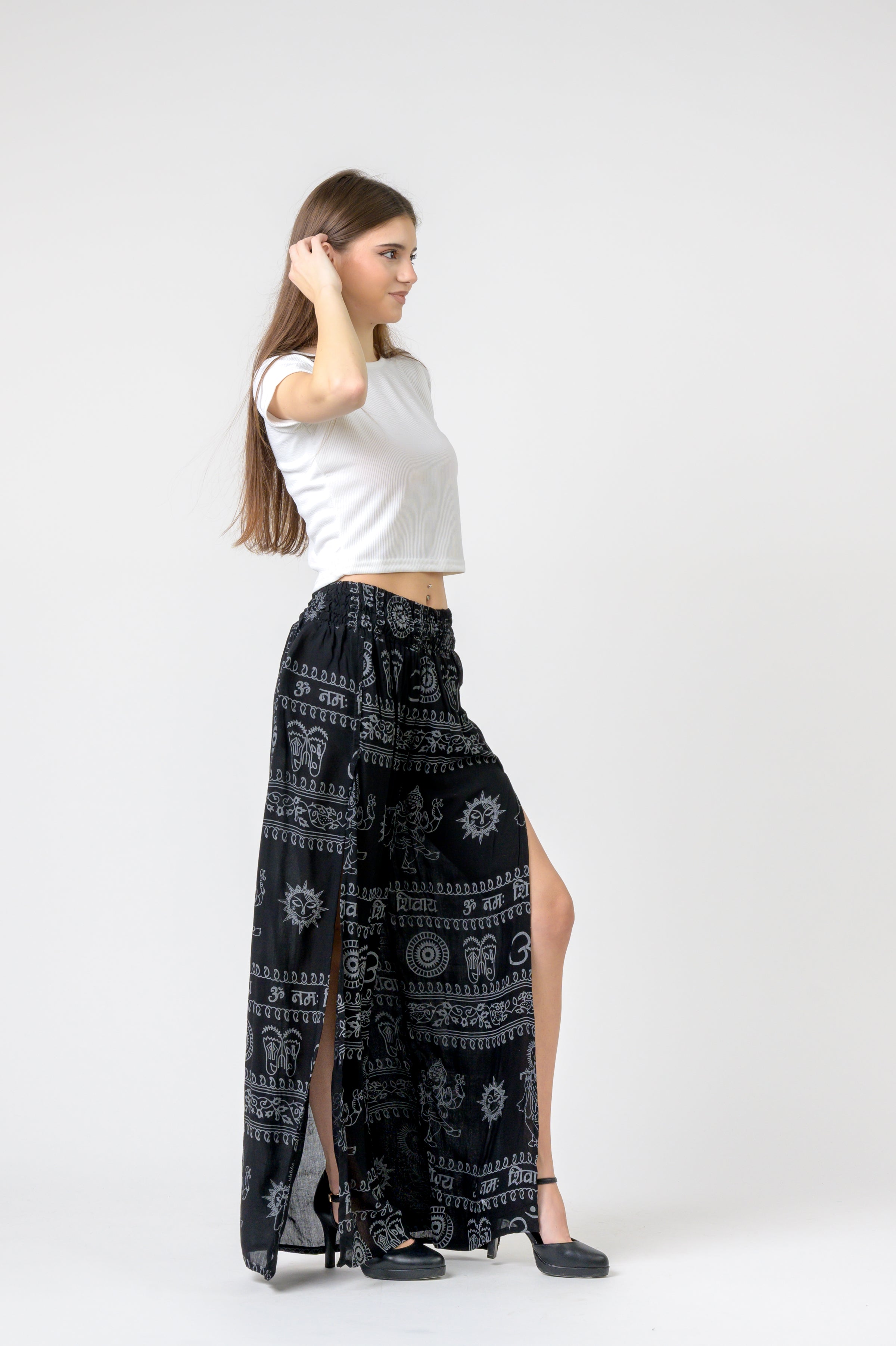 Rhea Flared Om Print Pants