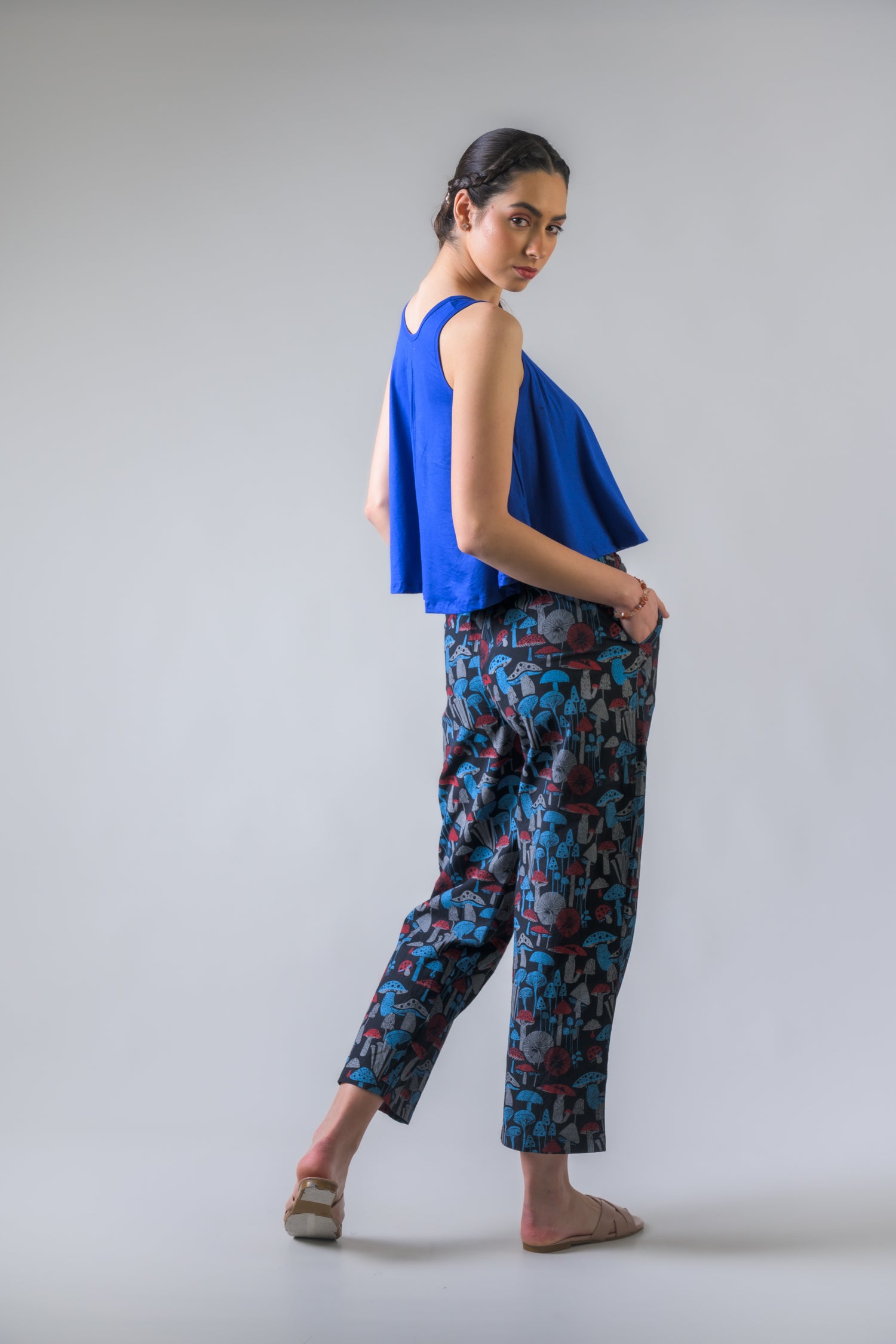 Rhea Mushroom Print Pants Black / Small