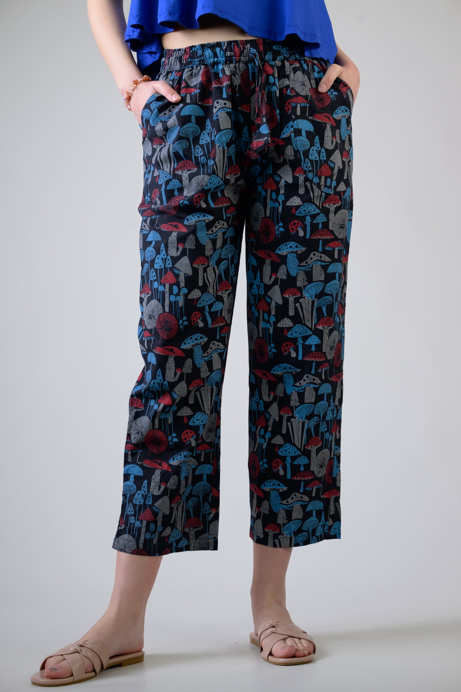 Rhea Mushroom Print Pants Black / Small