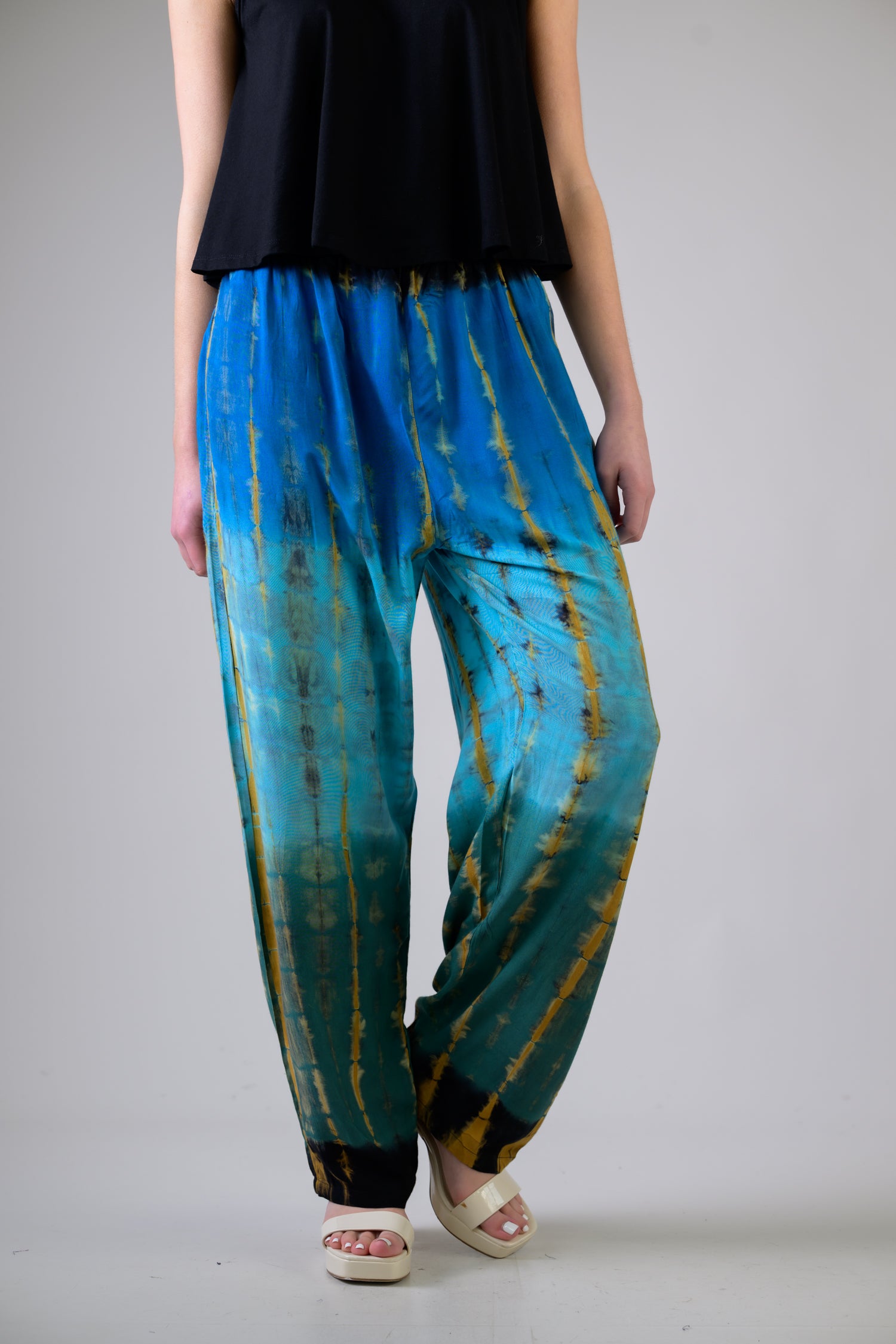 Rhea Color Pattern Pants Assorted / One Size