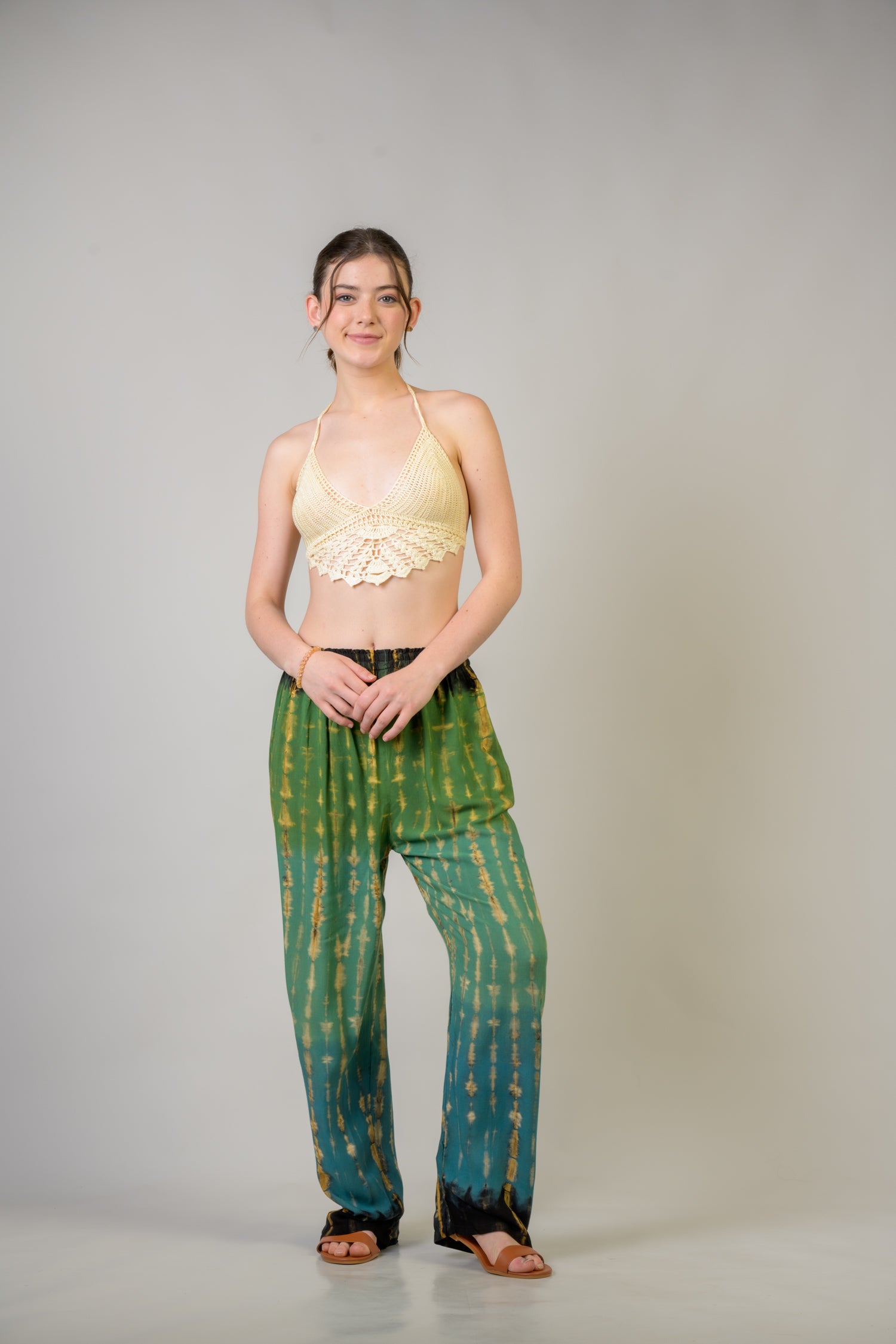 Rhea Color Pattern Pants Assorted / One Size