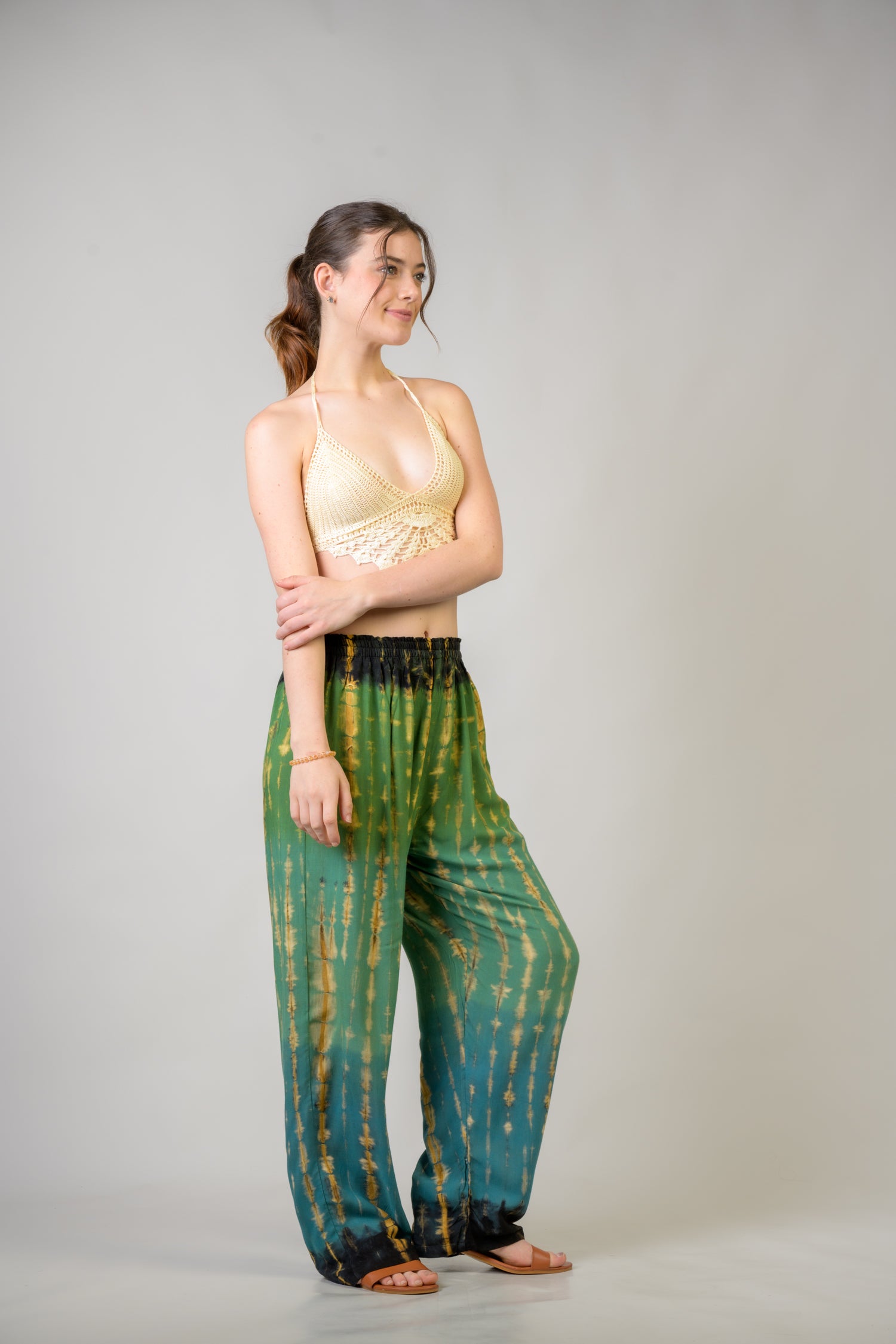 Rhea Color Pattern Pants Assorted / One Size