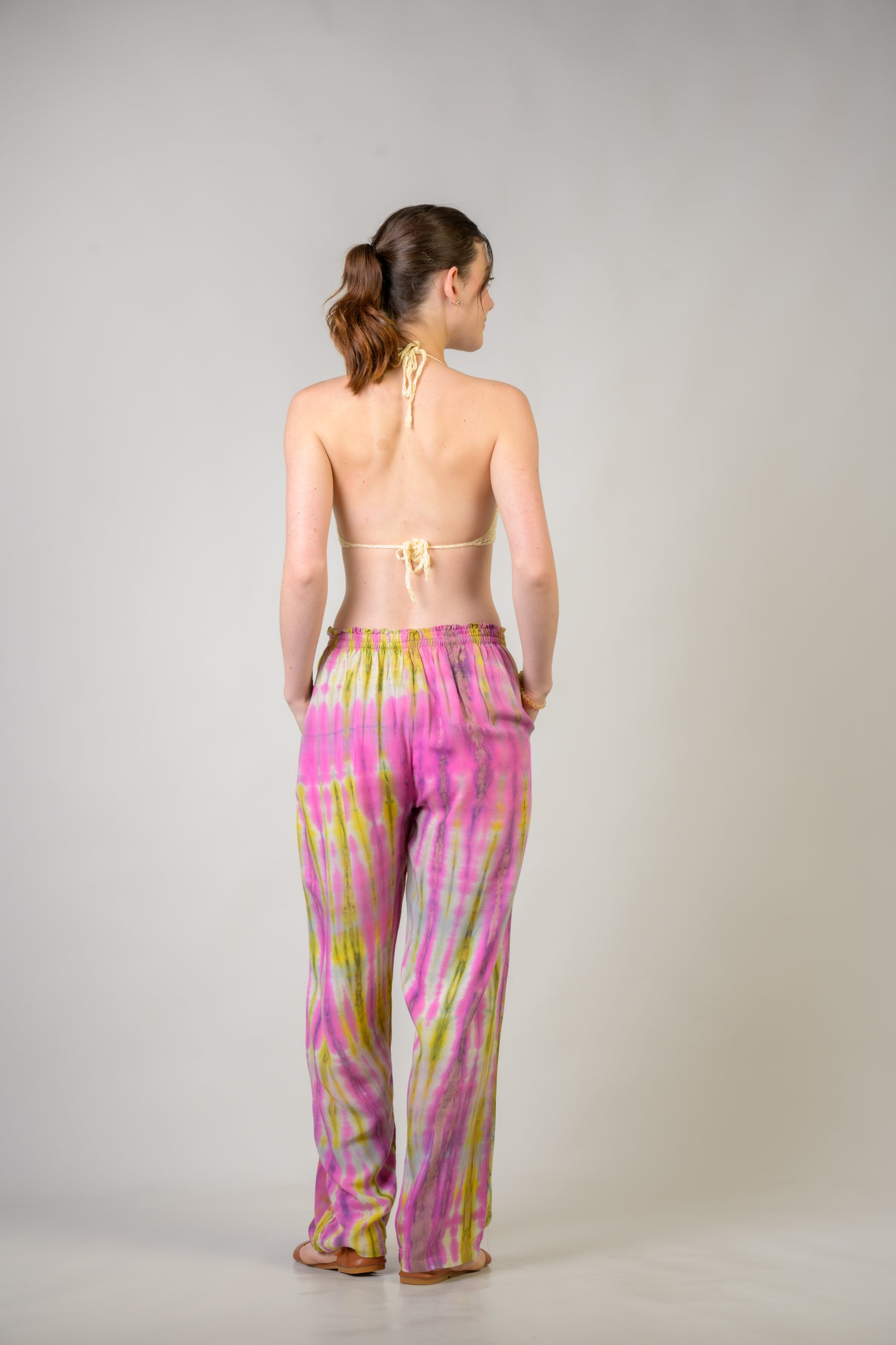 Rhea Color Pattern Pants Assorted / One Size