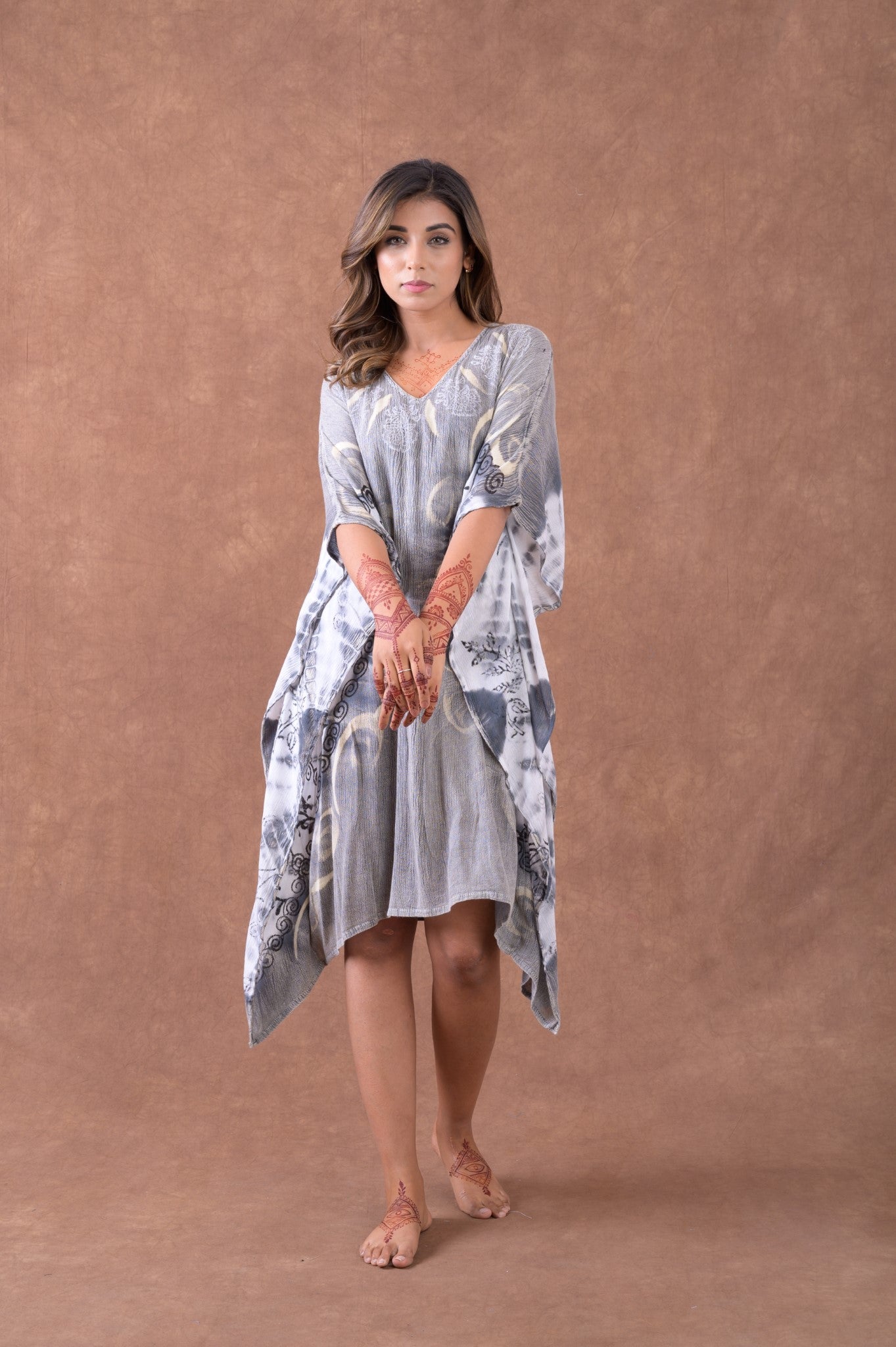 Rhea Pattern Print Square Kaftan