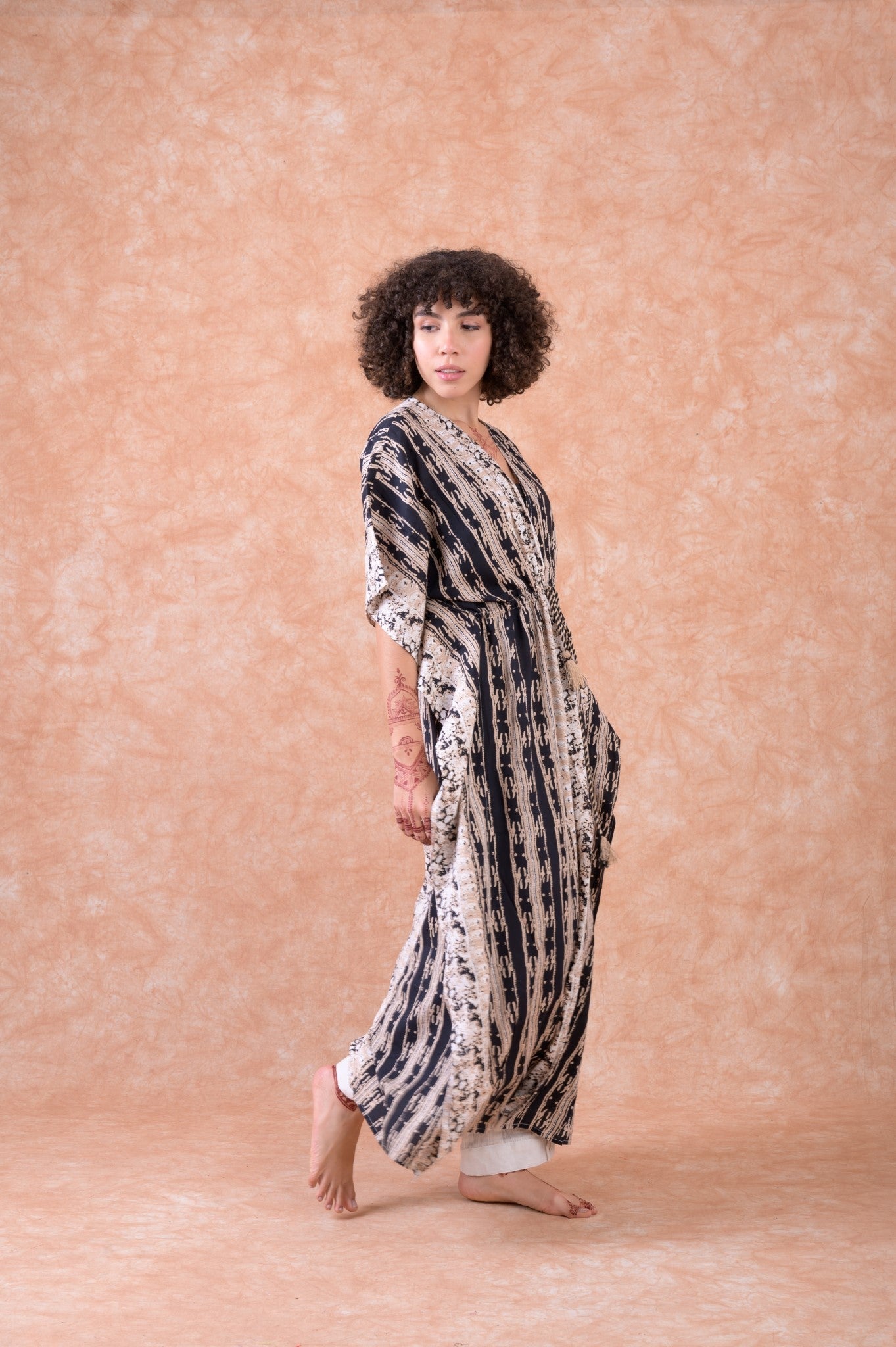 Rhea Fortune Long Kaftan Black / S/M