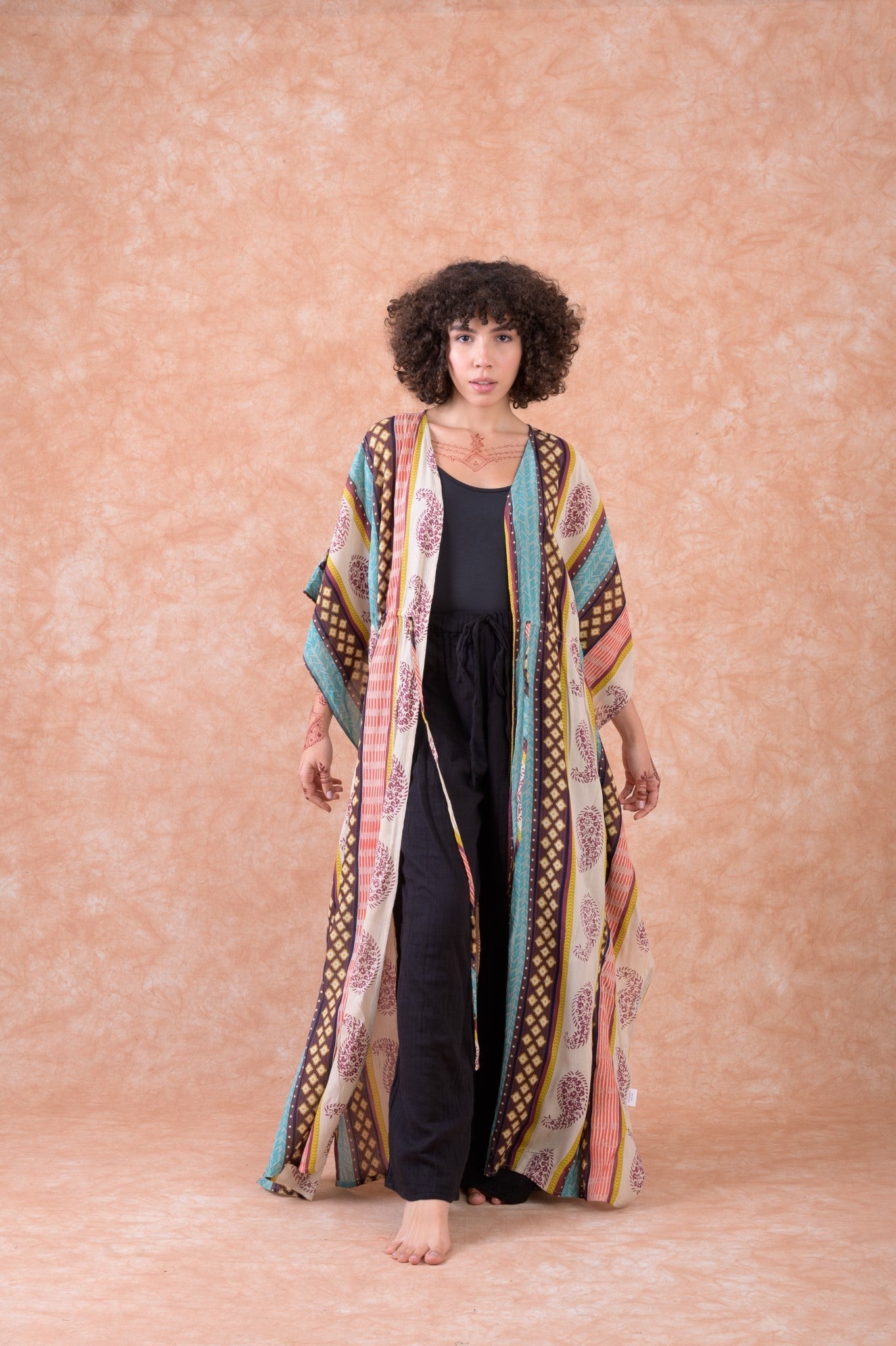 Rhea Fortune Long Kaftan Multicolor / S/M