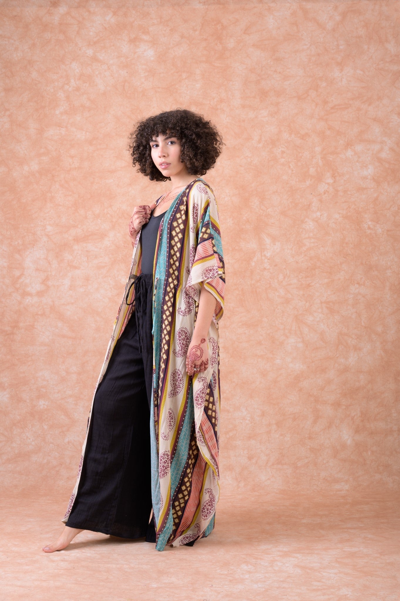Rhea Fortune Long Kaftan Multicolor / S/M