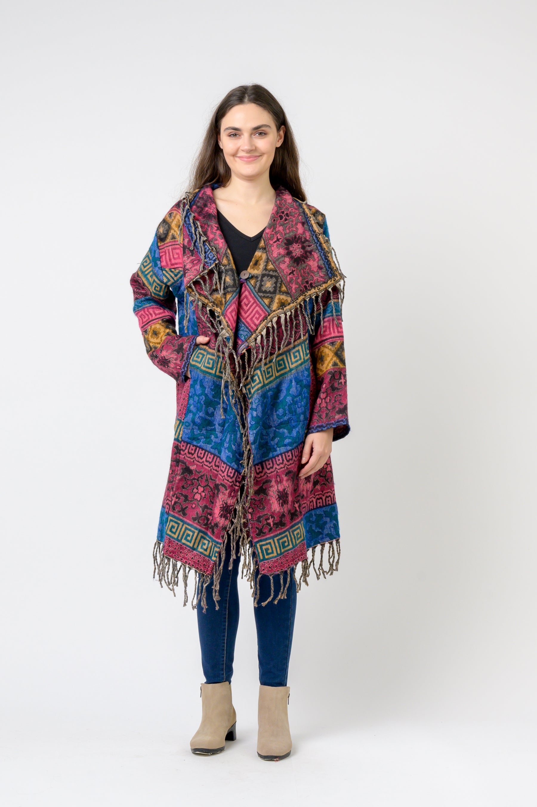 Rhea Nepali Colorful Jhalar Robe