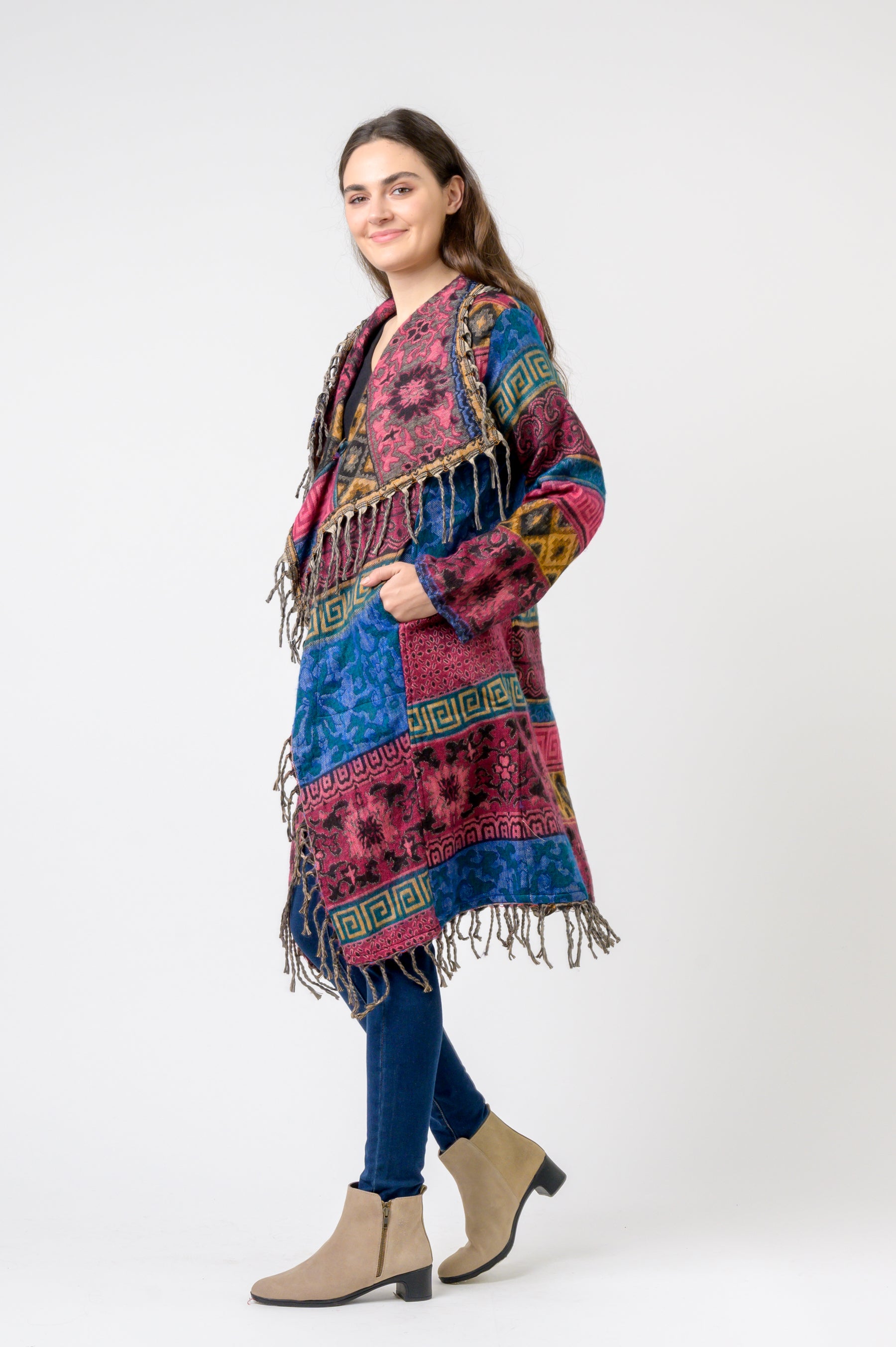 Rhea Nepali Colorful Jhalar Robe