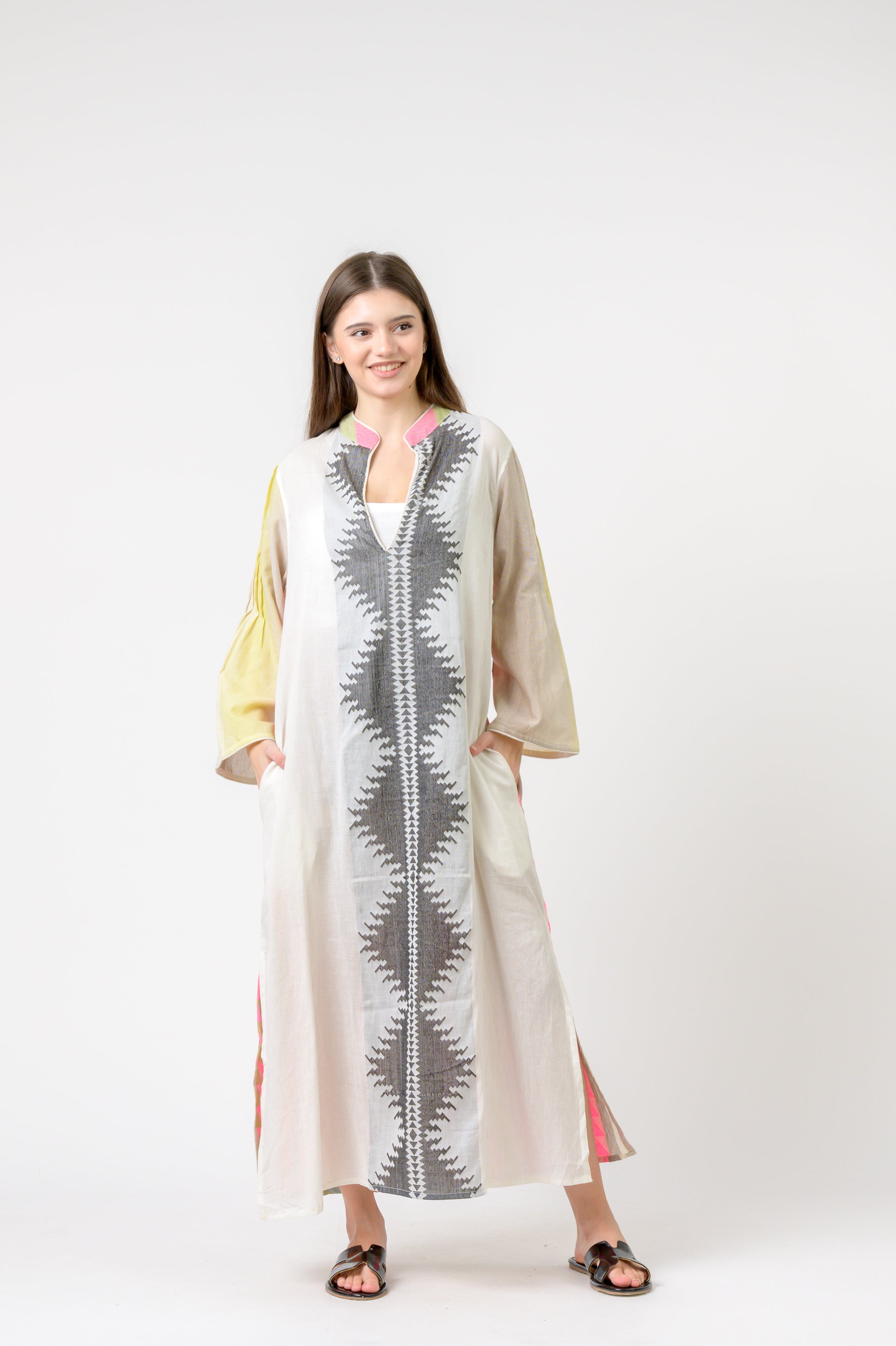 Rhea Full Length Print Kaftan
