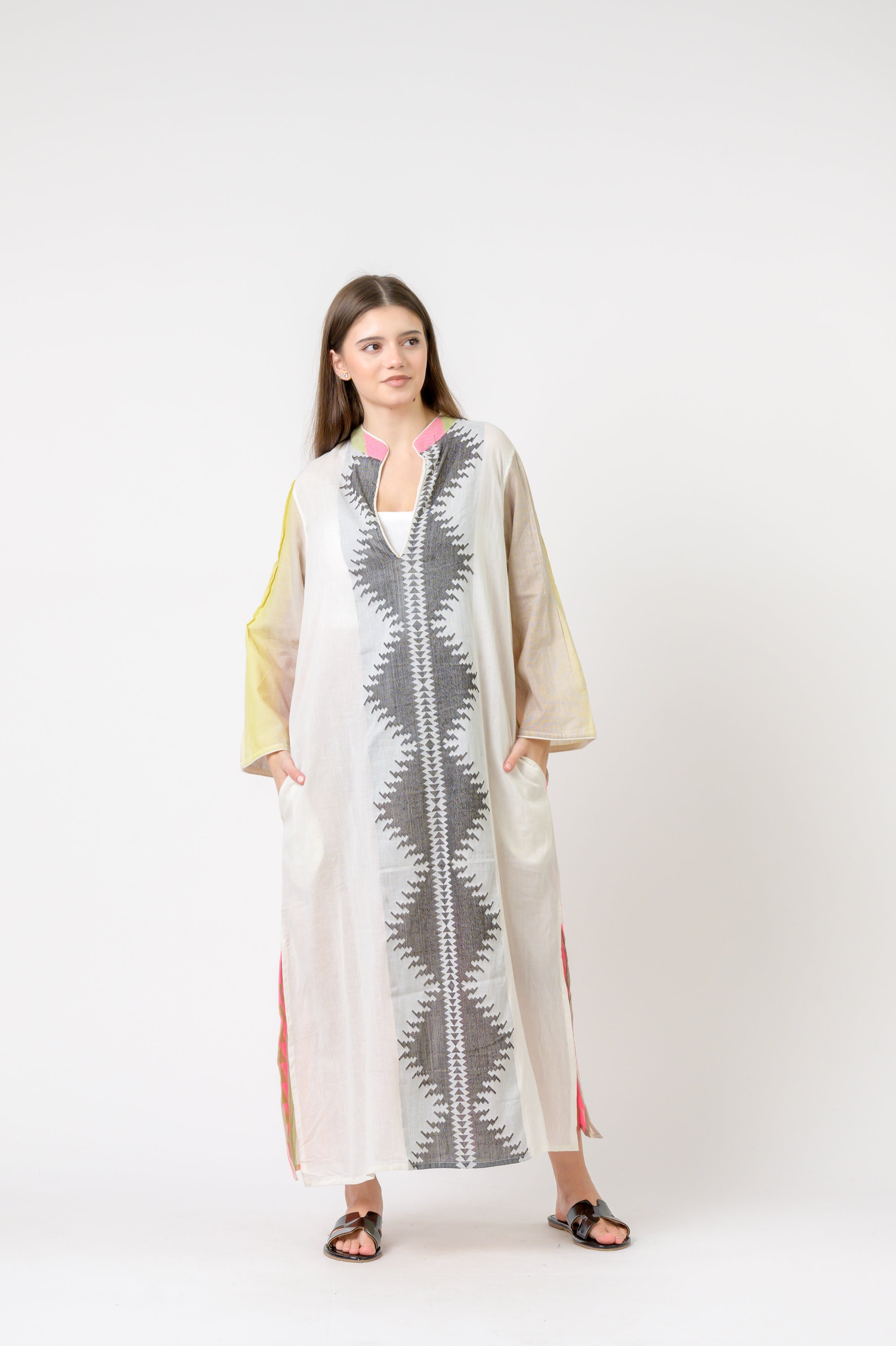 Rhea Full Length Print Kaftan