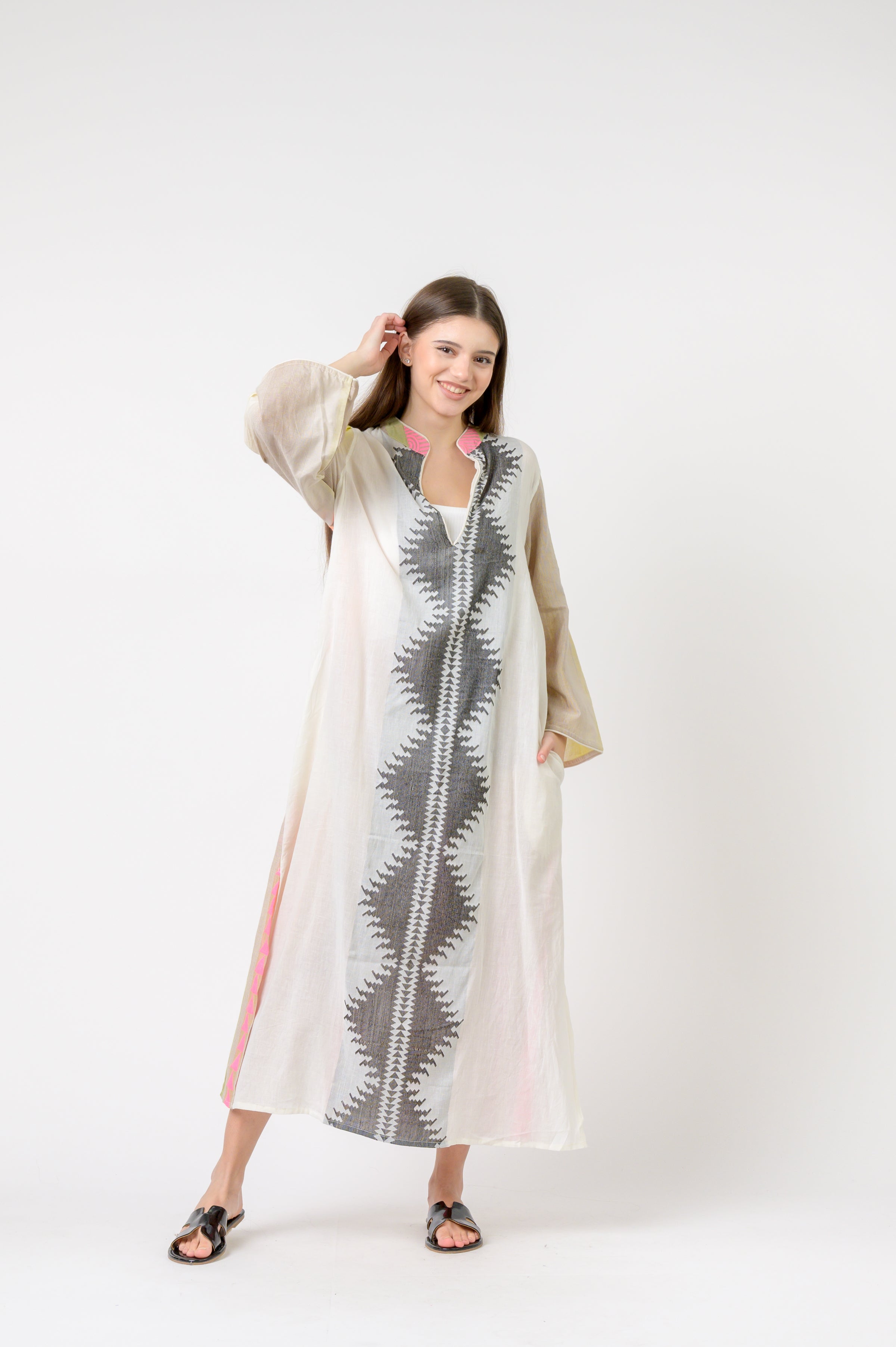 Rhea Full Length Print Kaftan