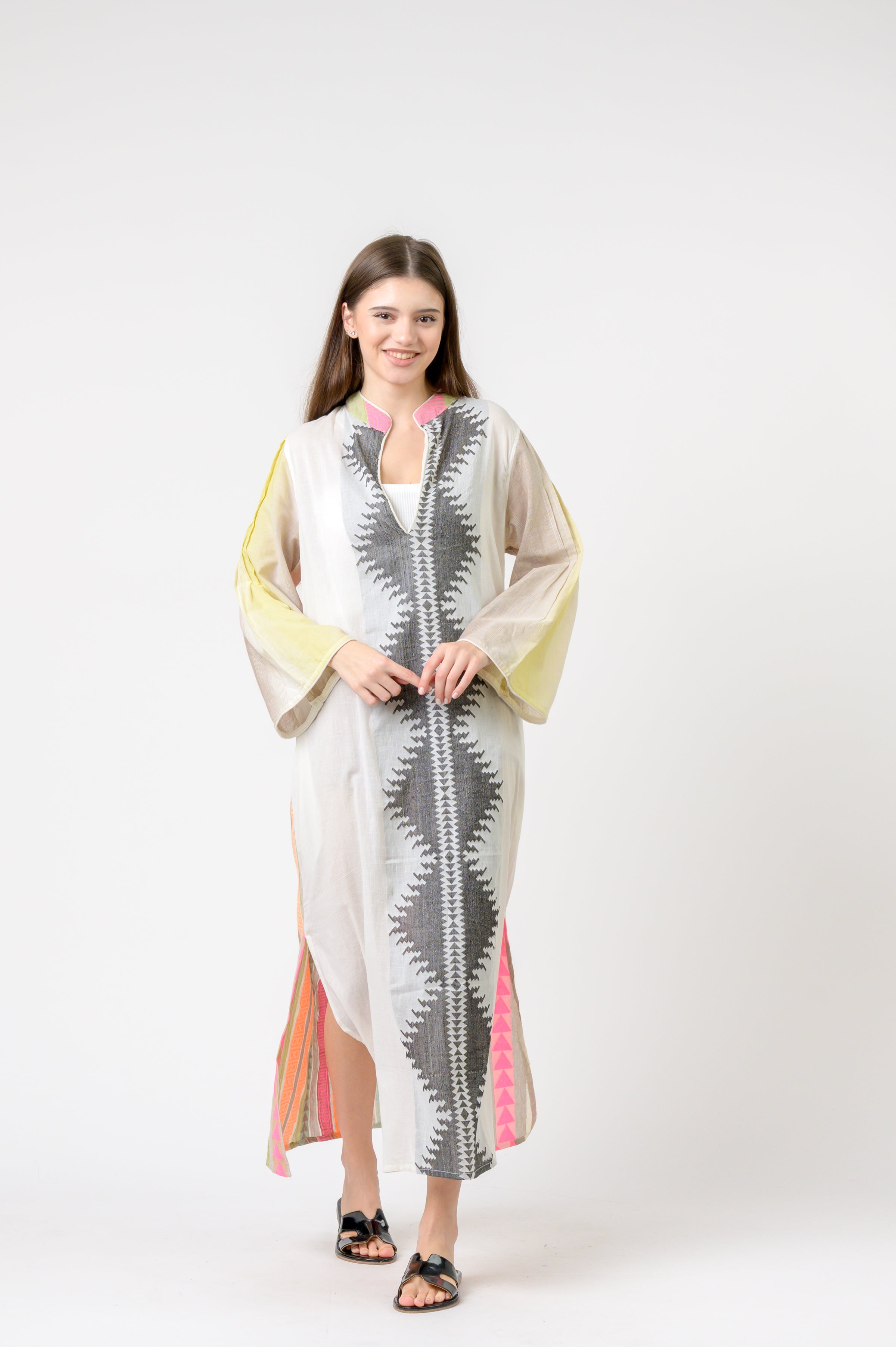 Rhea Full Length Print Kaftan