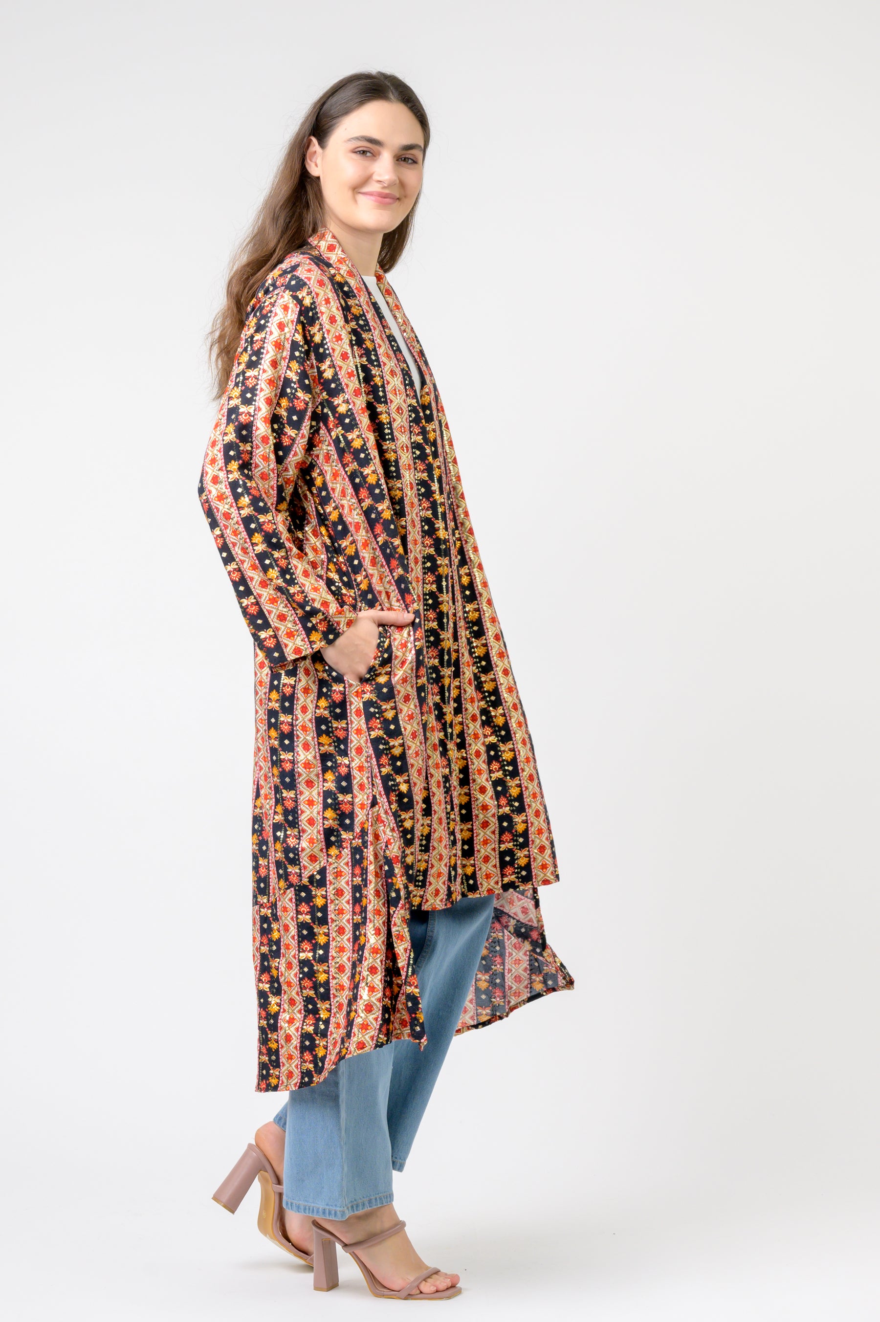 Rhea Banded Fashion Duster