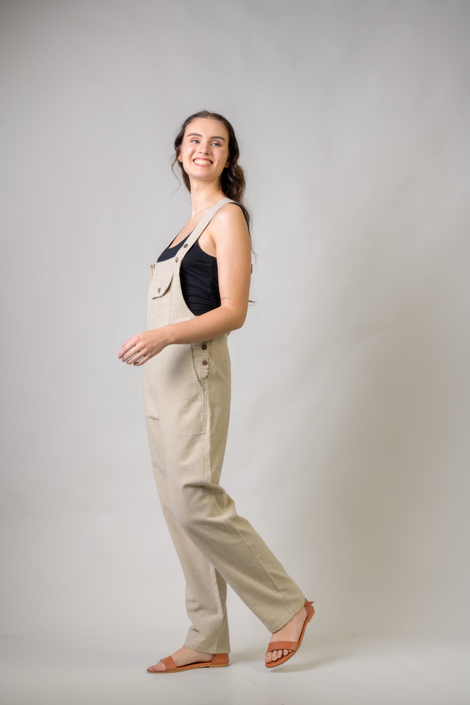 Rhea Straight Fit Adjustable Cotton plain Overalls