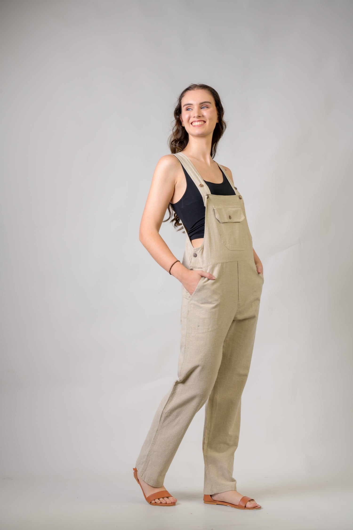 Rhea Straight Fit Adjustable Cotton plain Overalls
